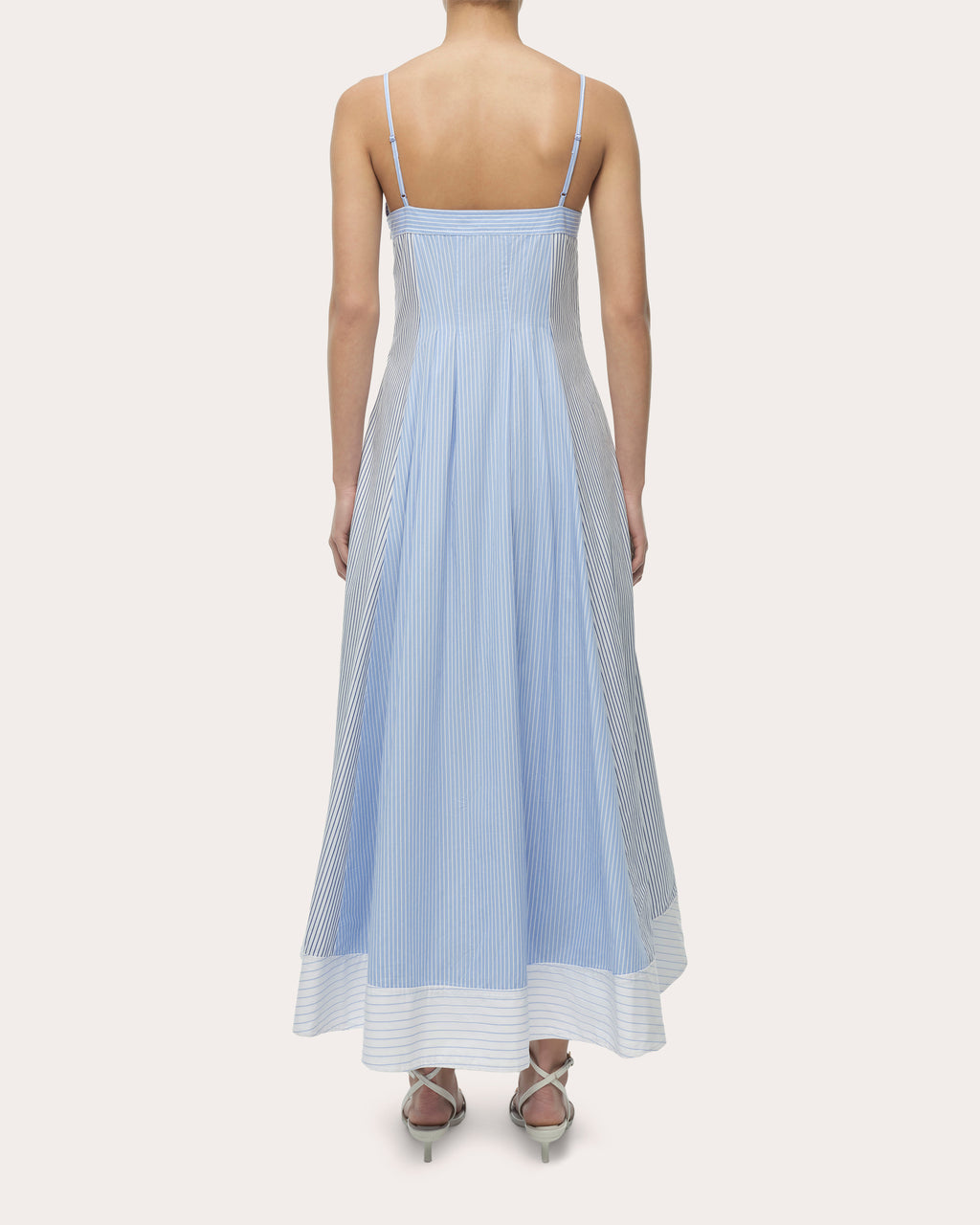 Chamberlain Cotton Stripe Pleated Midi Dress