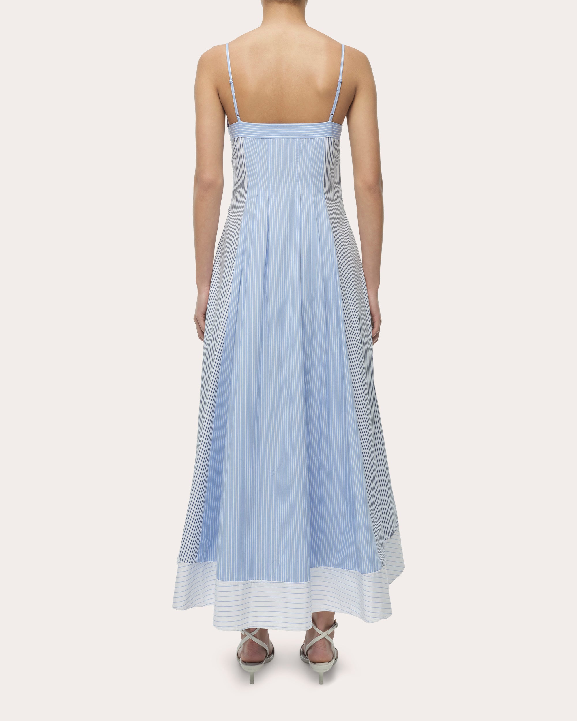 Chamberlain Cotton Stripe Pleated Midi Dress