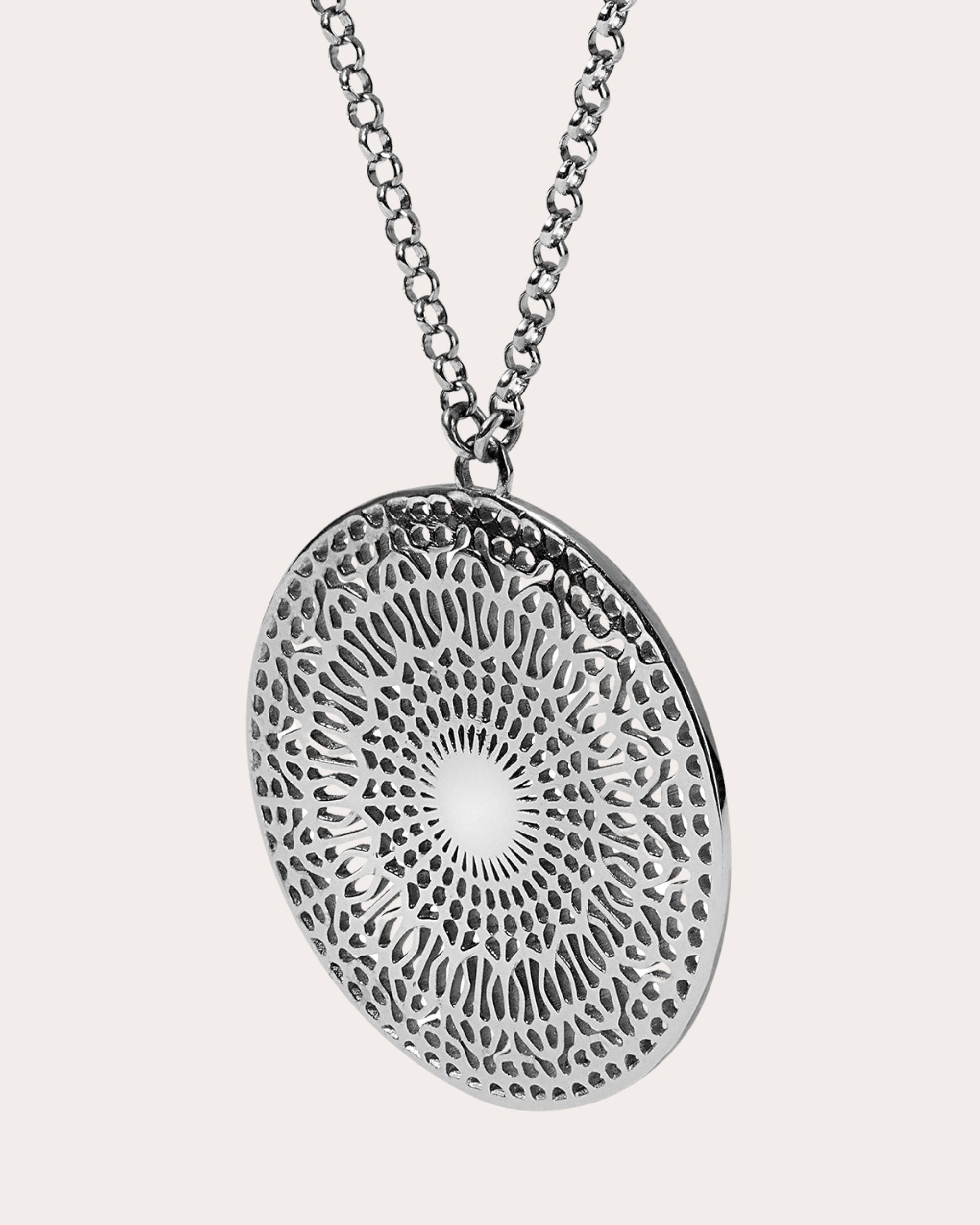 14k White Gold 432Hz Pendant Necklace
