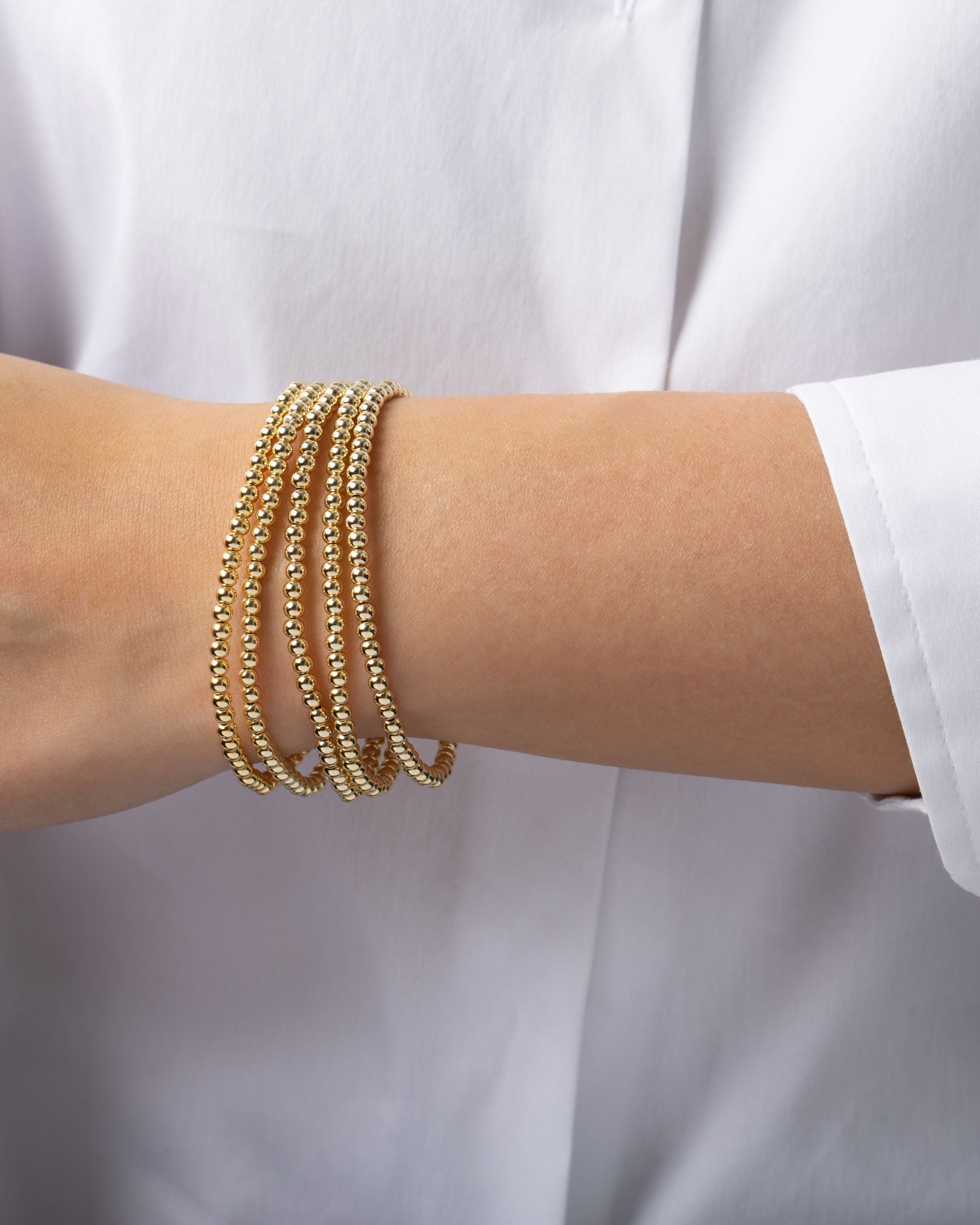 14k Gold Bead Bracelet Set