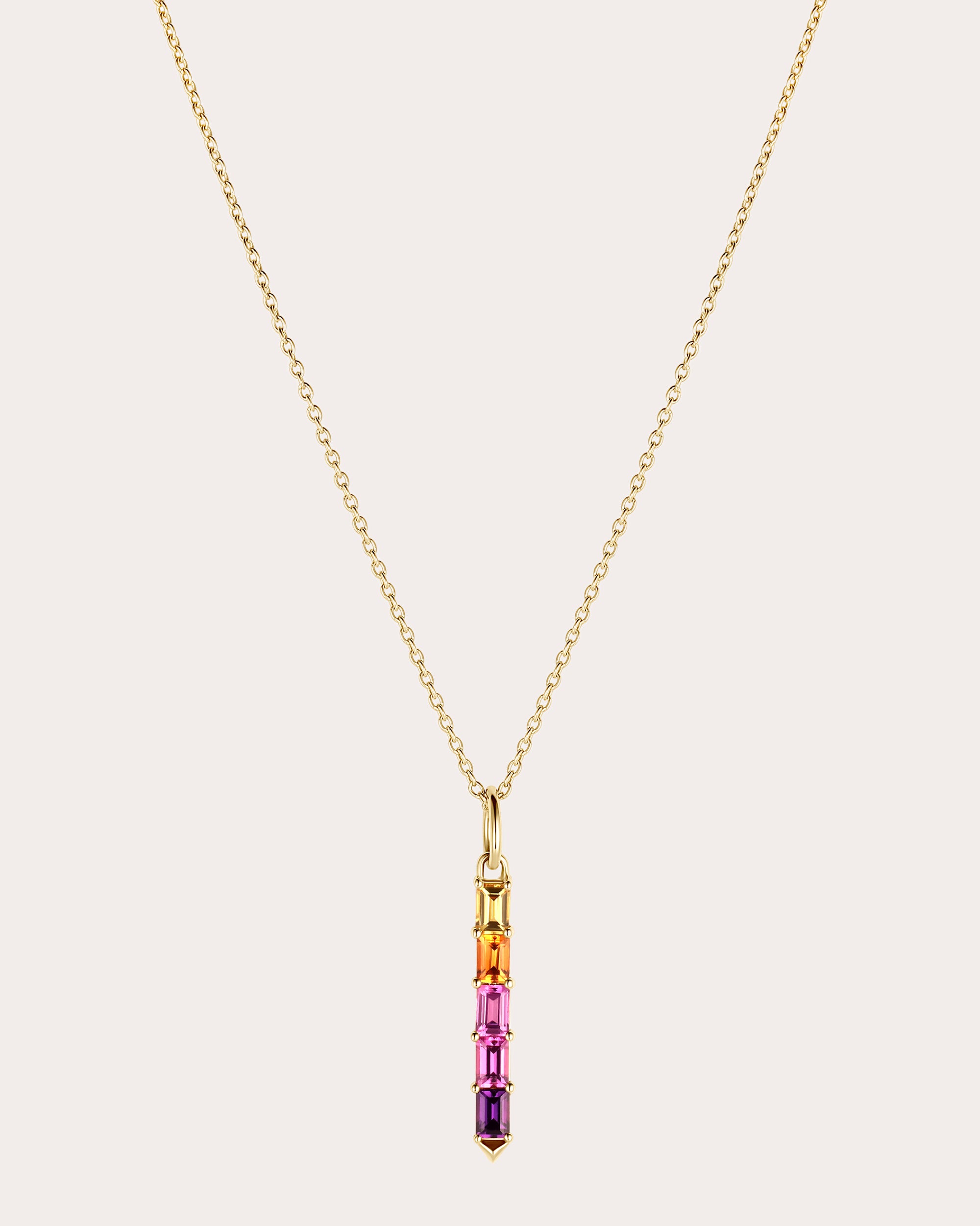 Sapphire Sundown Revival Stiletto Pendant Necklace