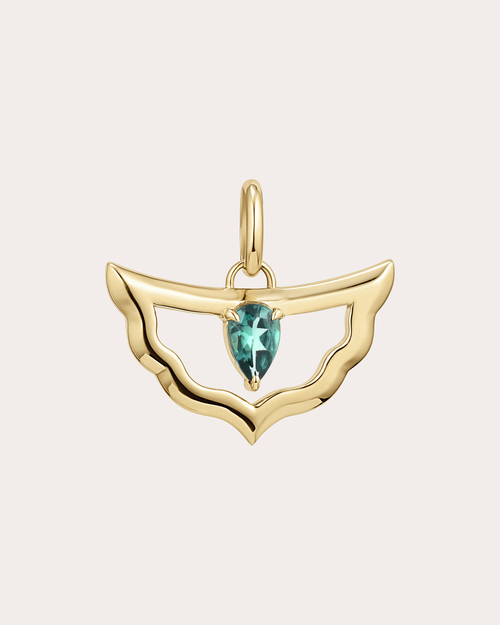 Apatite & 14k Gold Palace Shield Pendant