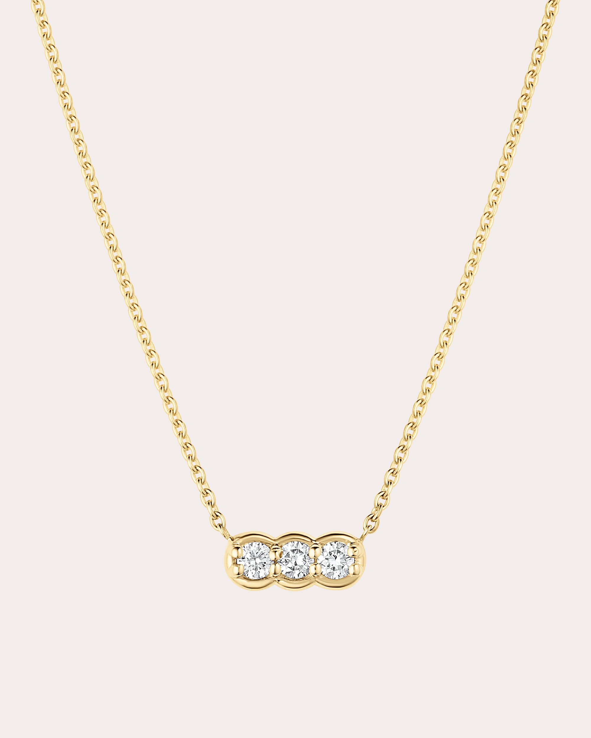 Diamond & 14k Gold Palace Trio Pendant Necklace