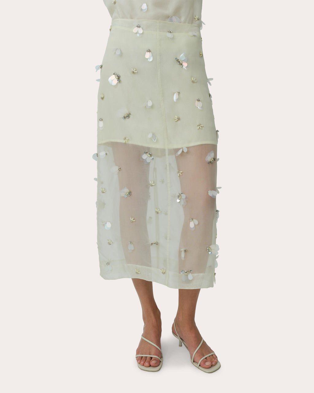 Delilah Embellished Organza Midi Skirt