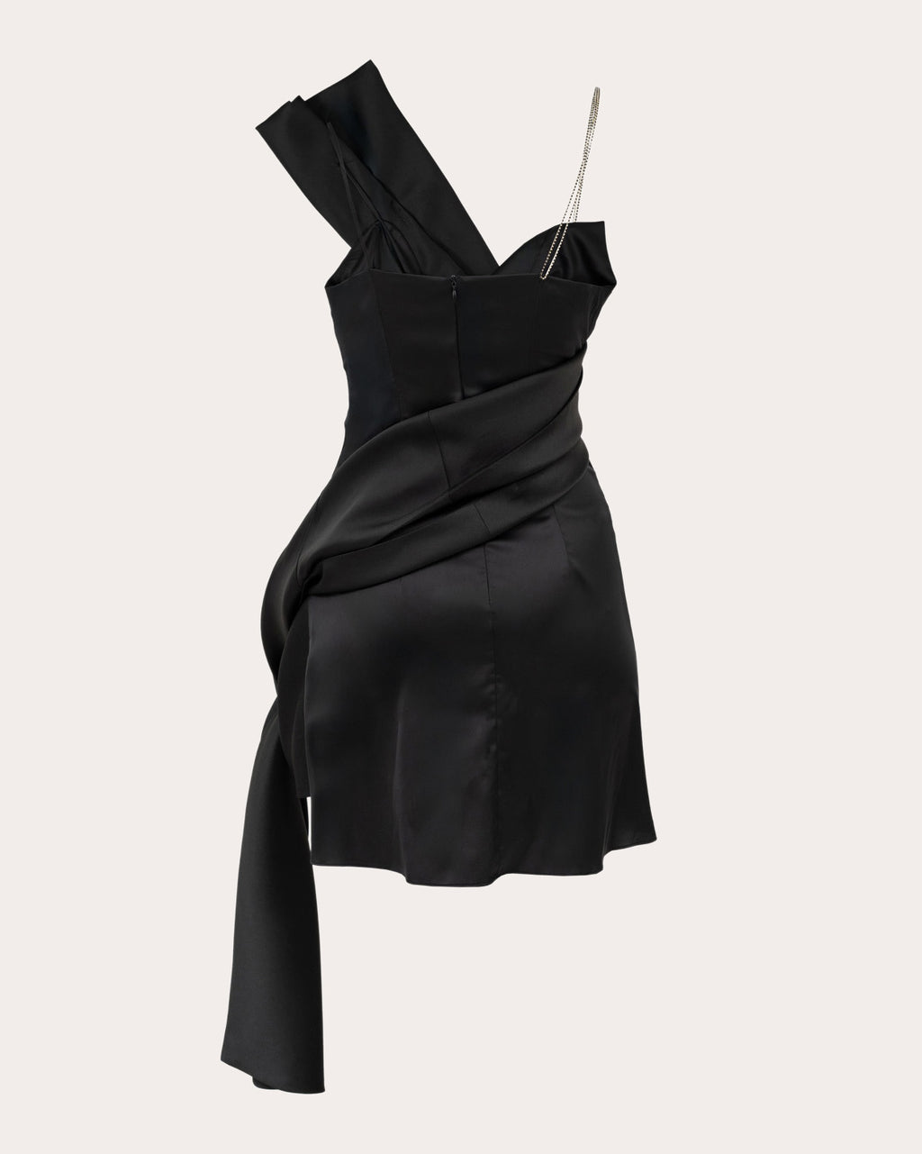 Janet Satin Draped Asymmetric Mini Dress