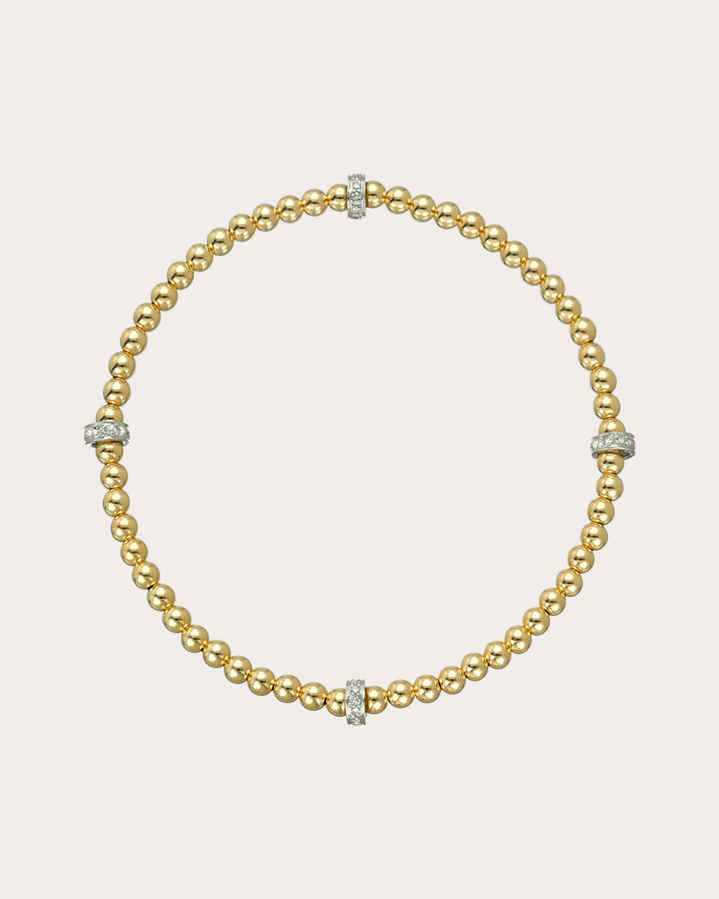 Diamond & 14k Gold Beaded Bracelet