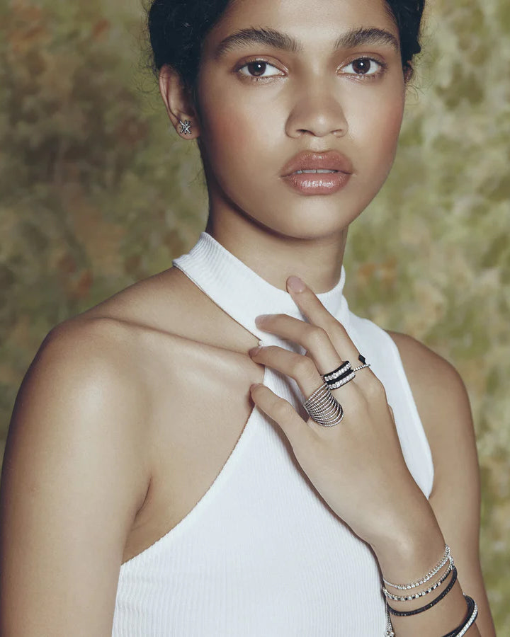 Diamond & 18k White Gold Floating Bolo Bracelet