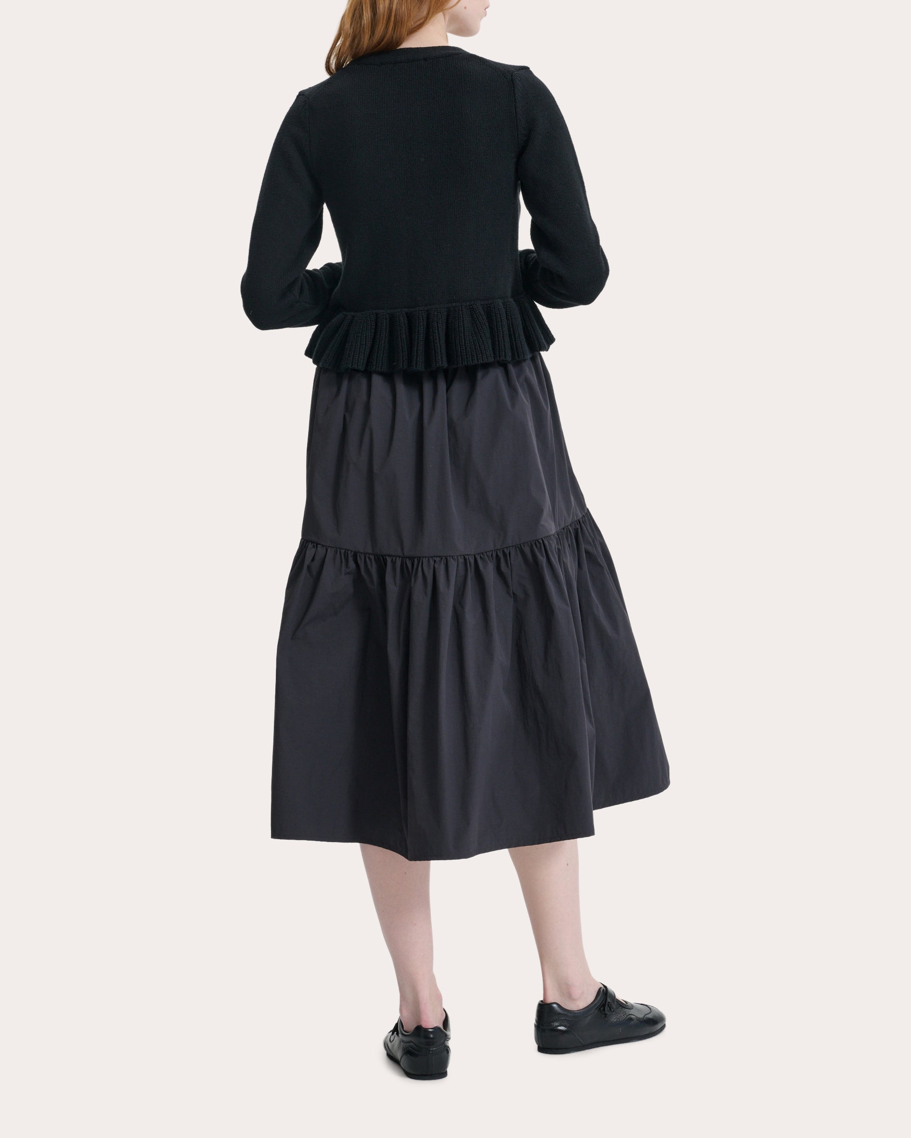 Prisca Knit Cotton Silk Peplum Cardigan