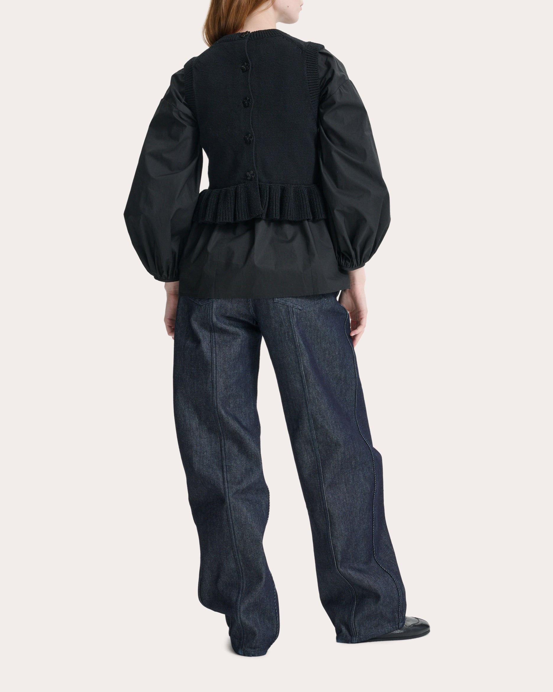 Billie Knit Cotton Silk Peplum Vest