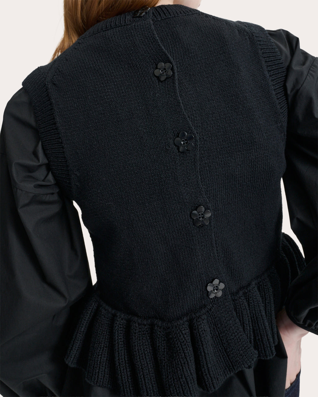 Billie Knit Cotton Silk Peplum Vest