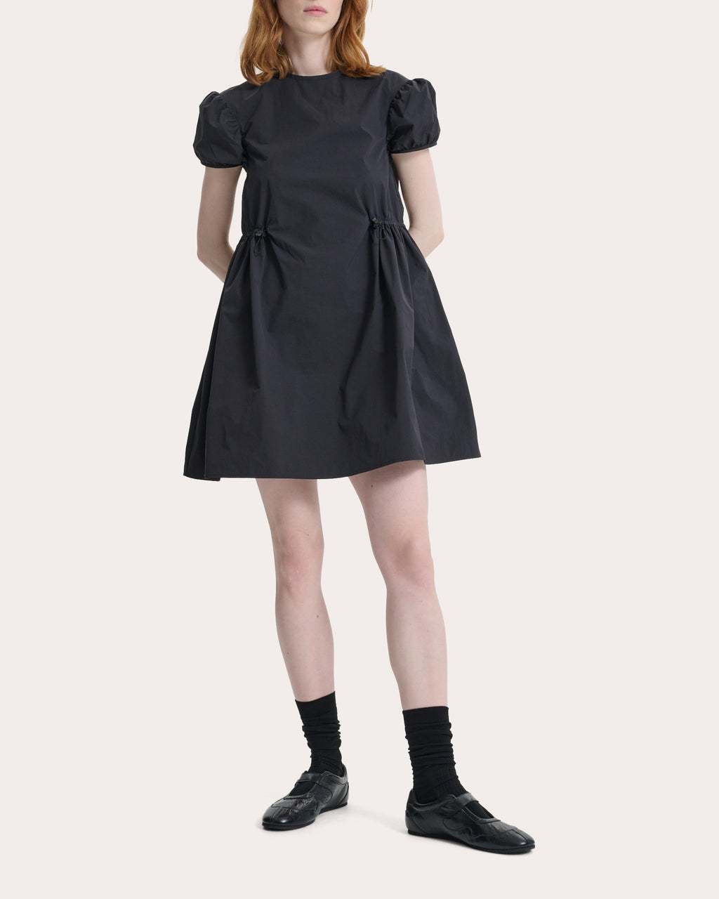 Carla Ripstop Puff-Sleeve Mini Dress