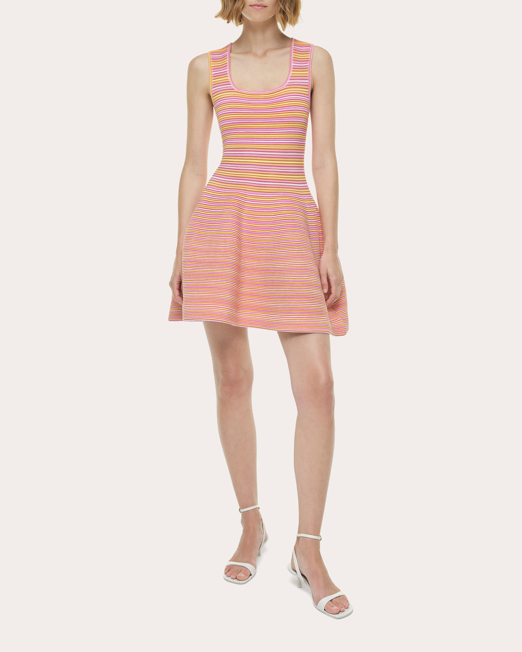 Cally Stripe Knit Fit & Flare Mini Dress