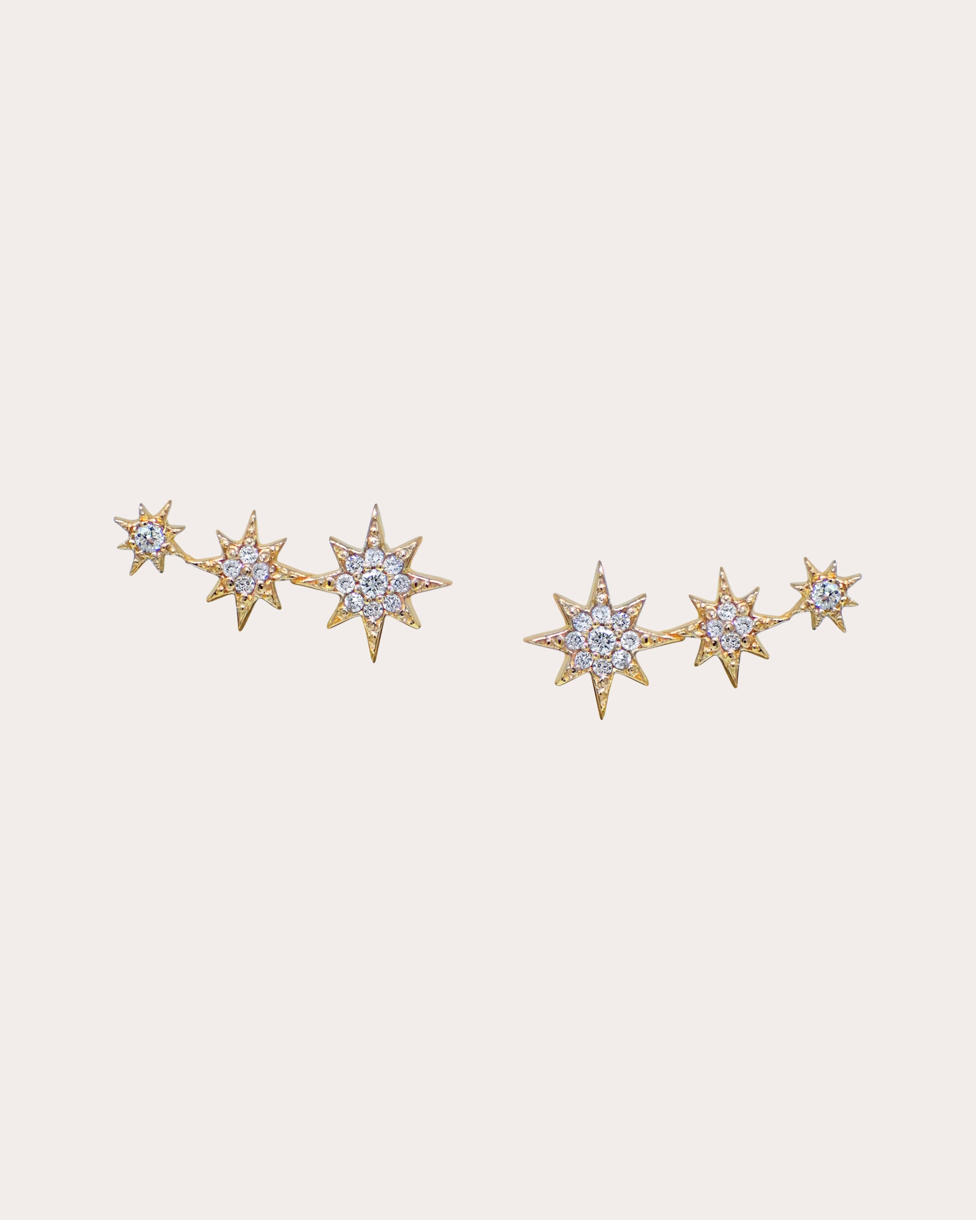 Diamond Aztec Michelle North Star Trio Stud Earrings