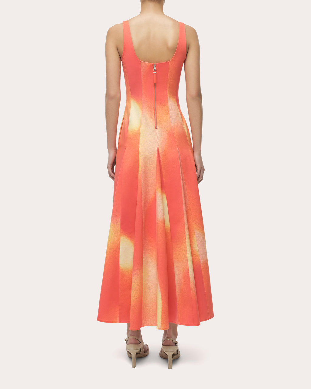 Lara Abstract Pleated Fit & Flare Midi Dress