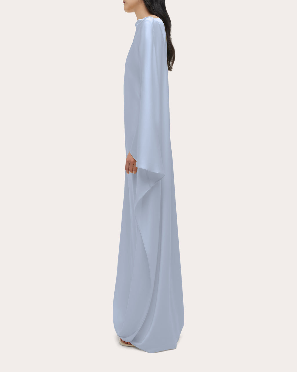 Ora Satin Asymmetric Cape Gown