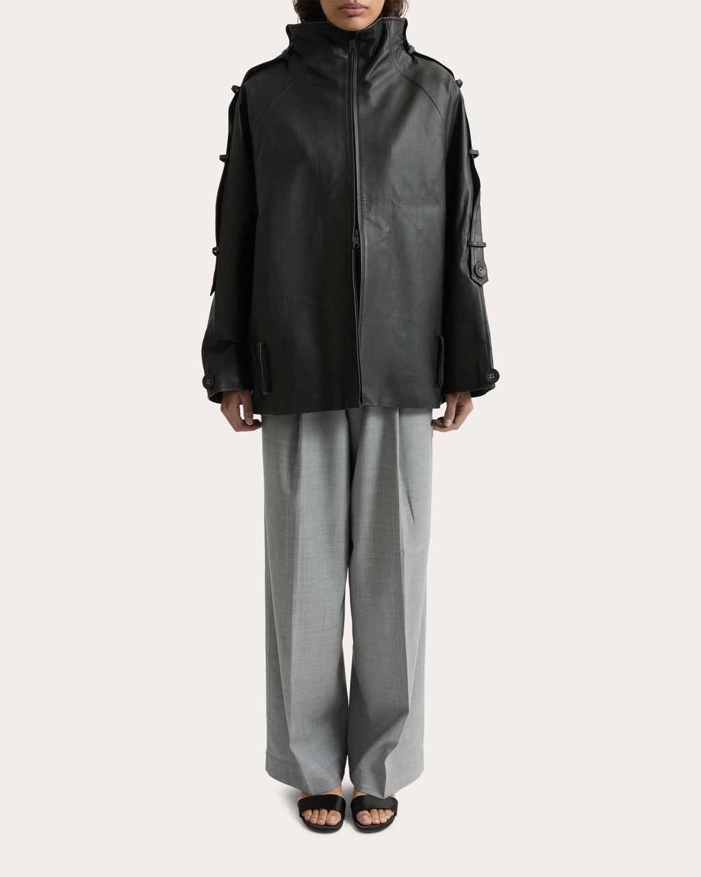 Sara Oversized Leather Jacket