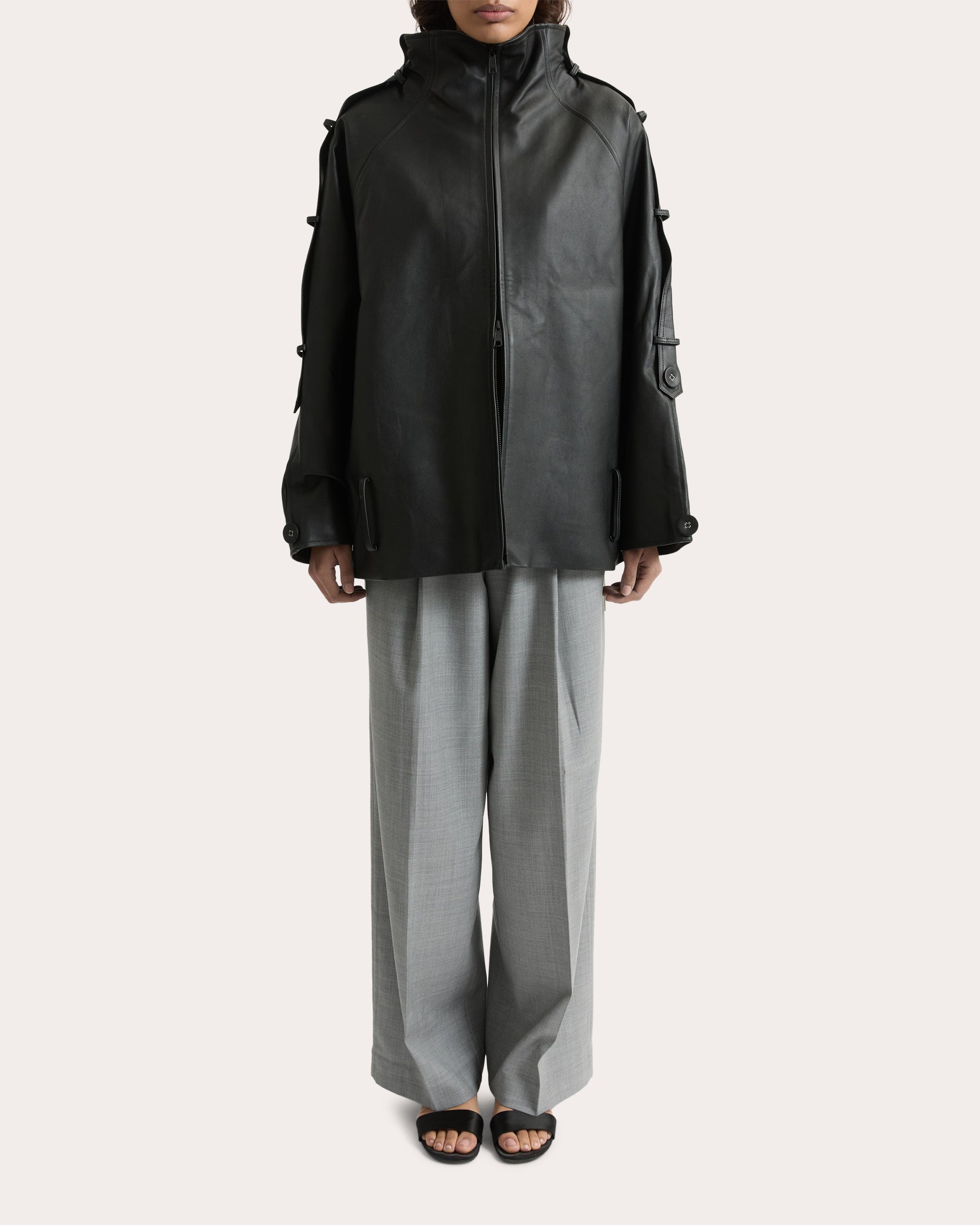 Sara Oversized Leather Jacket