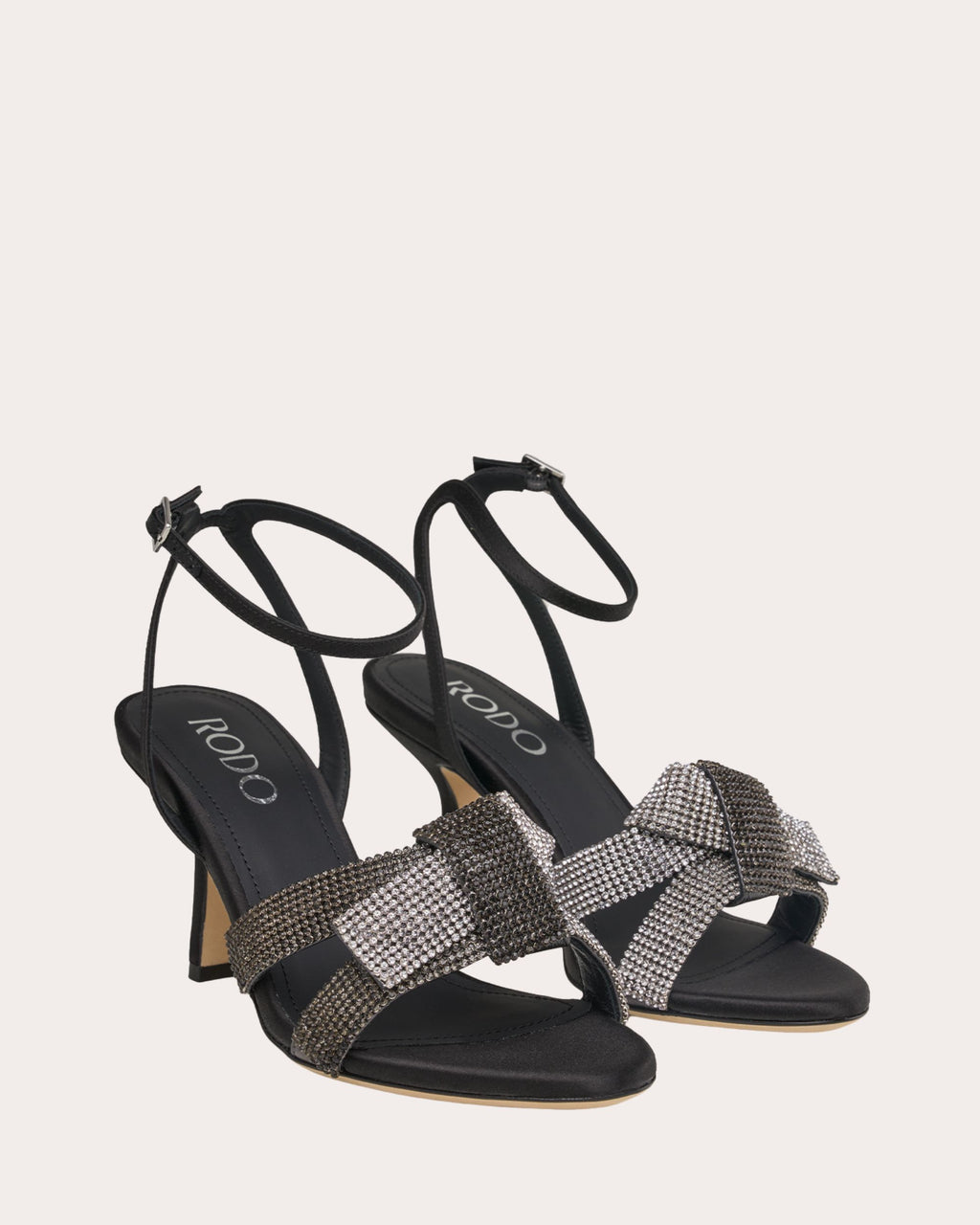 Marlena 80 Crystal Satin Knotted Sandal