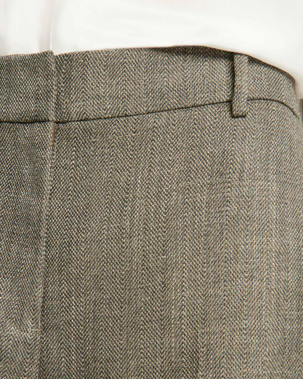 Soho Herringbone Wool Creased Trousers