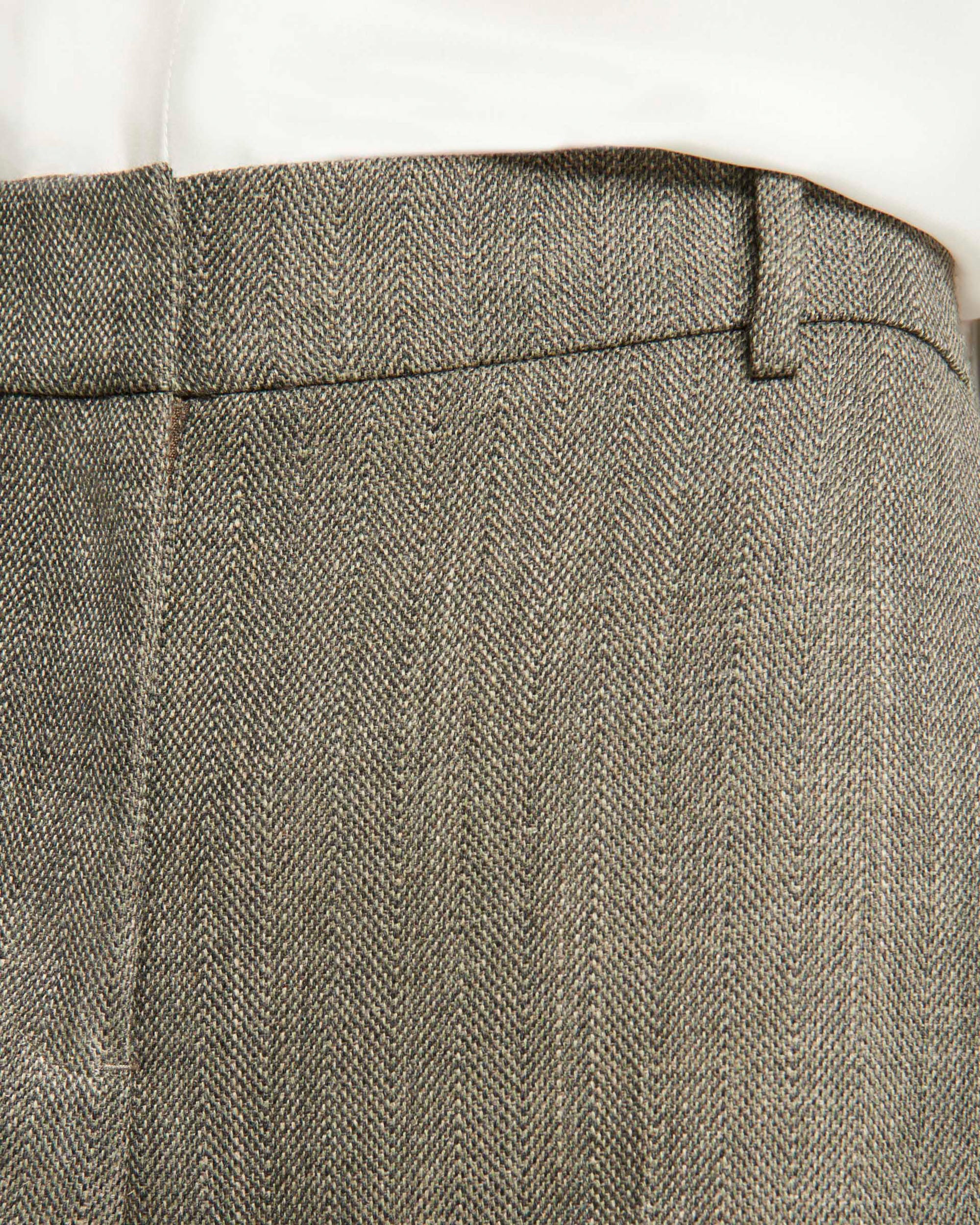 Soho Herringbone Wool Creased Trousers