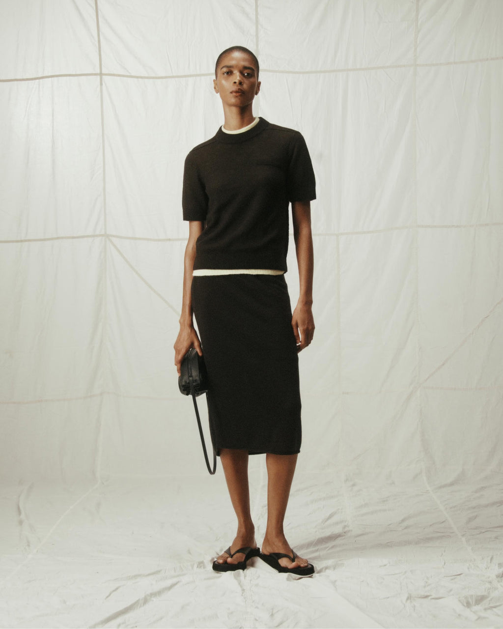 Sheer Wool Knit Baby Tee