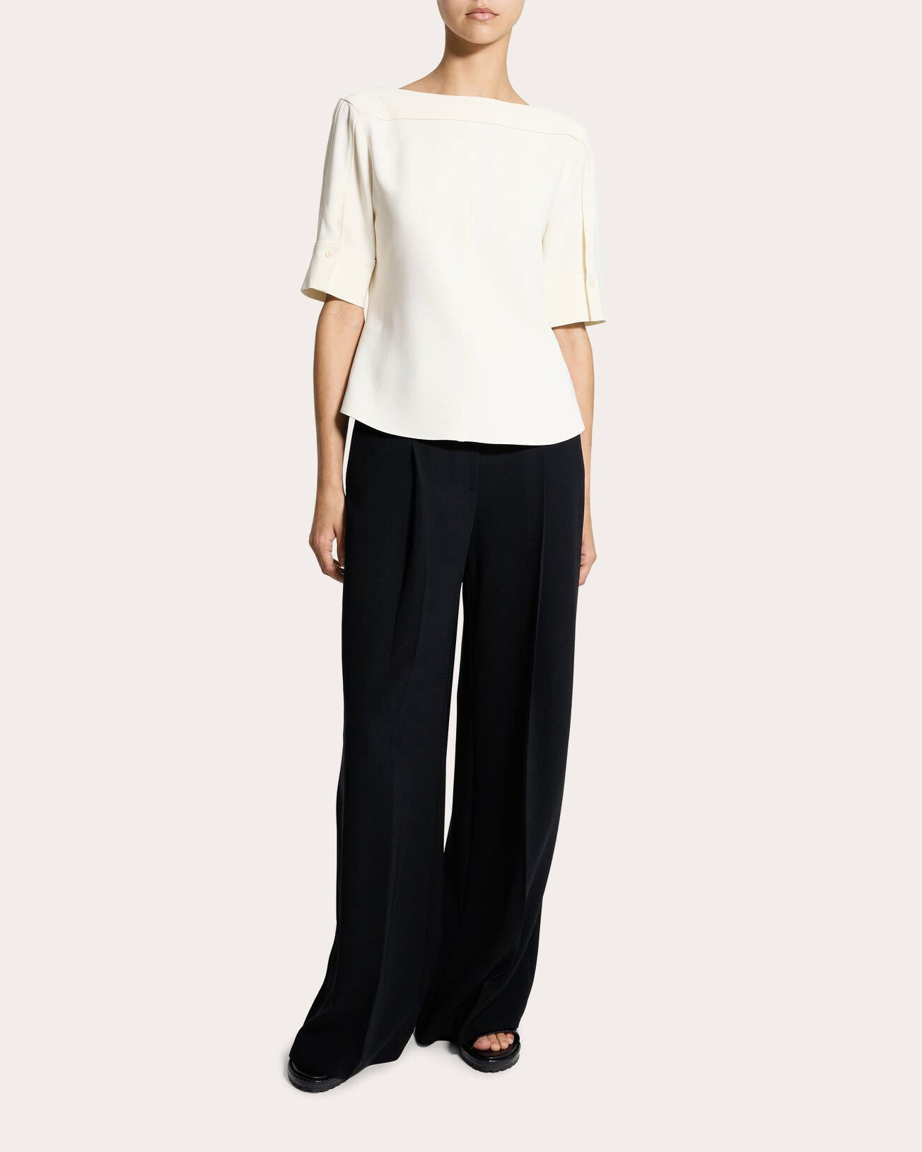 Admiral Crepe Seamed Boatneck Top