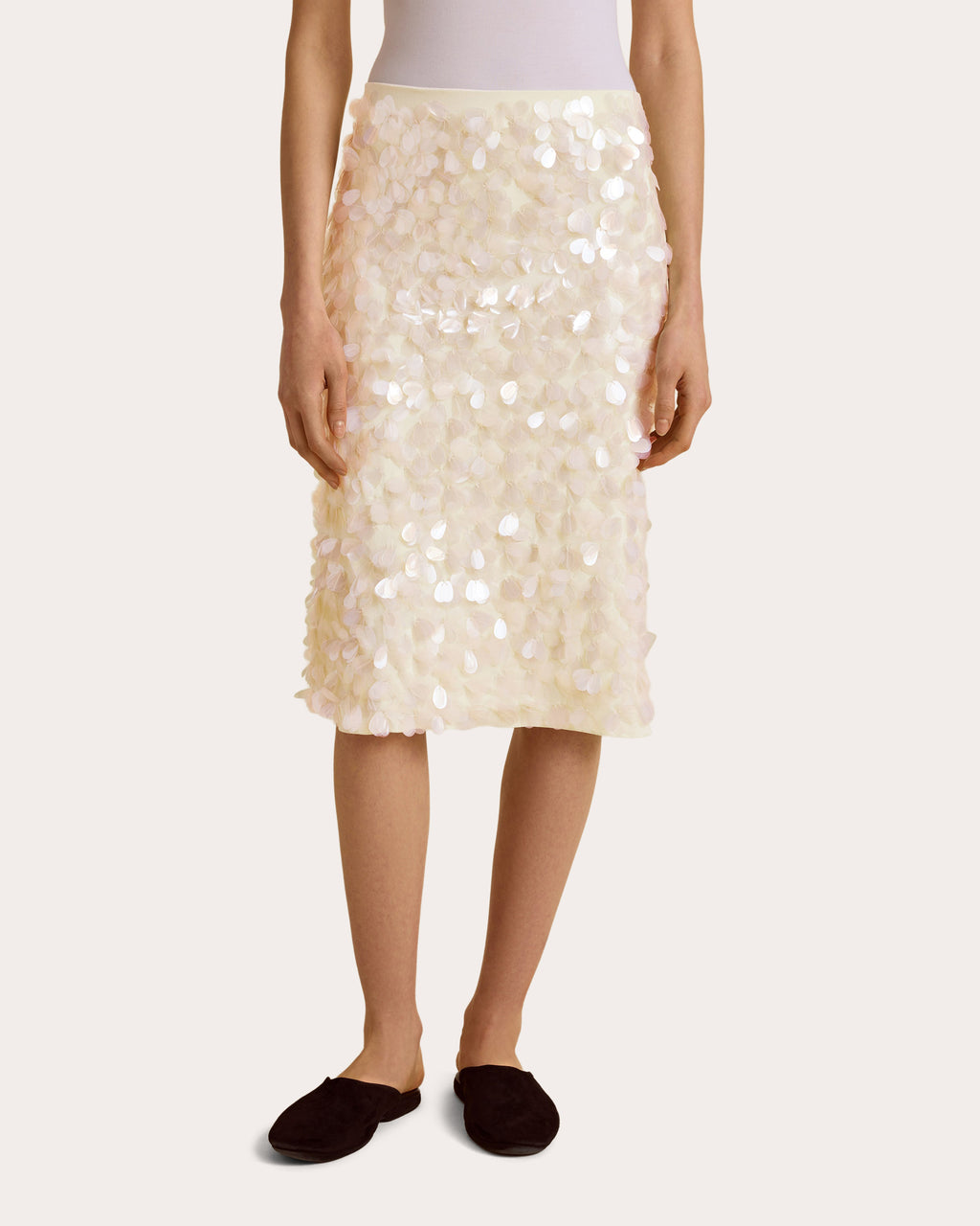 Sequin Paillette Crepe Tubino Skirt