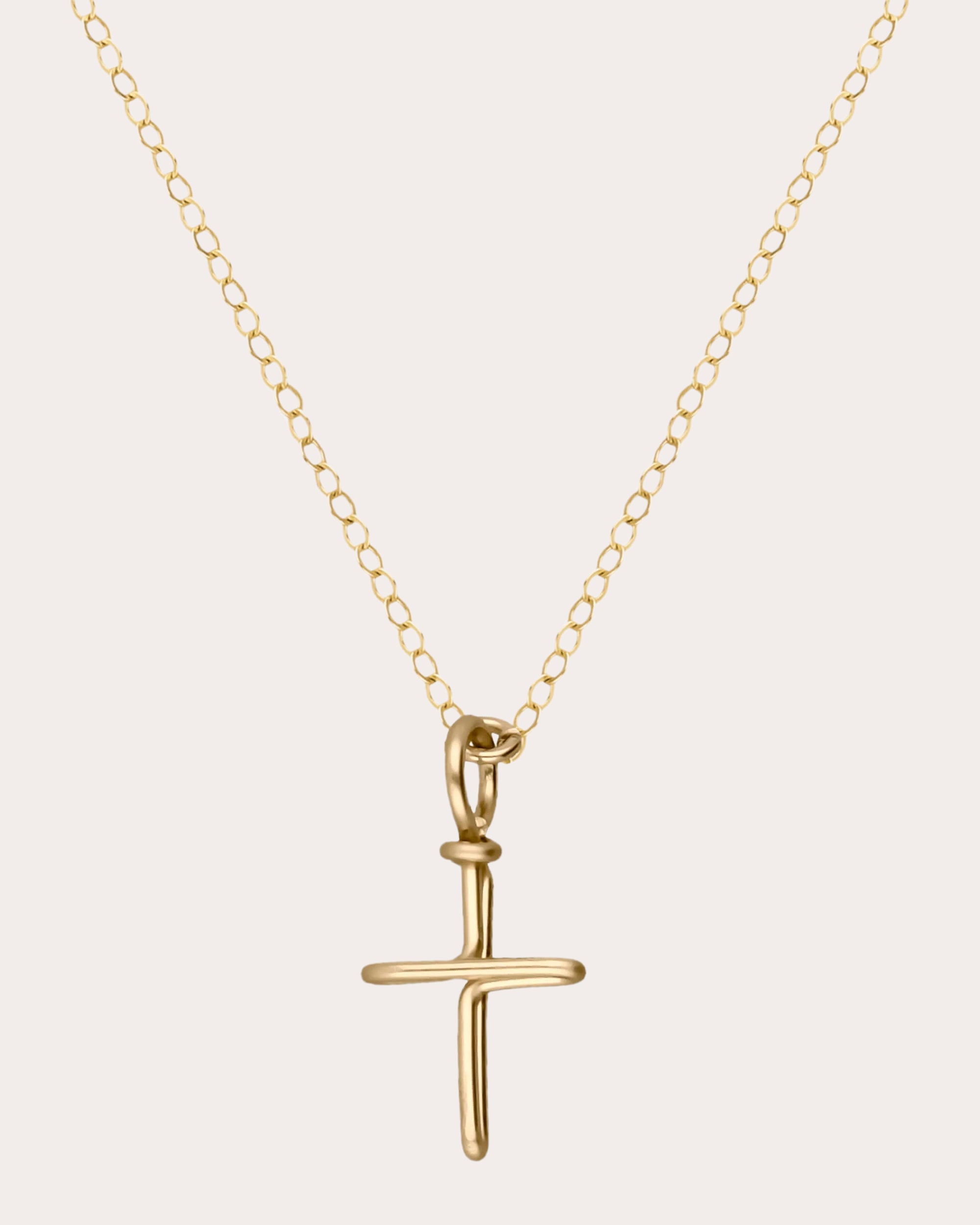 14K Gold-Filled Cross Charm Pendant Necklace