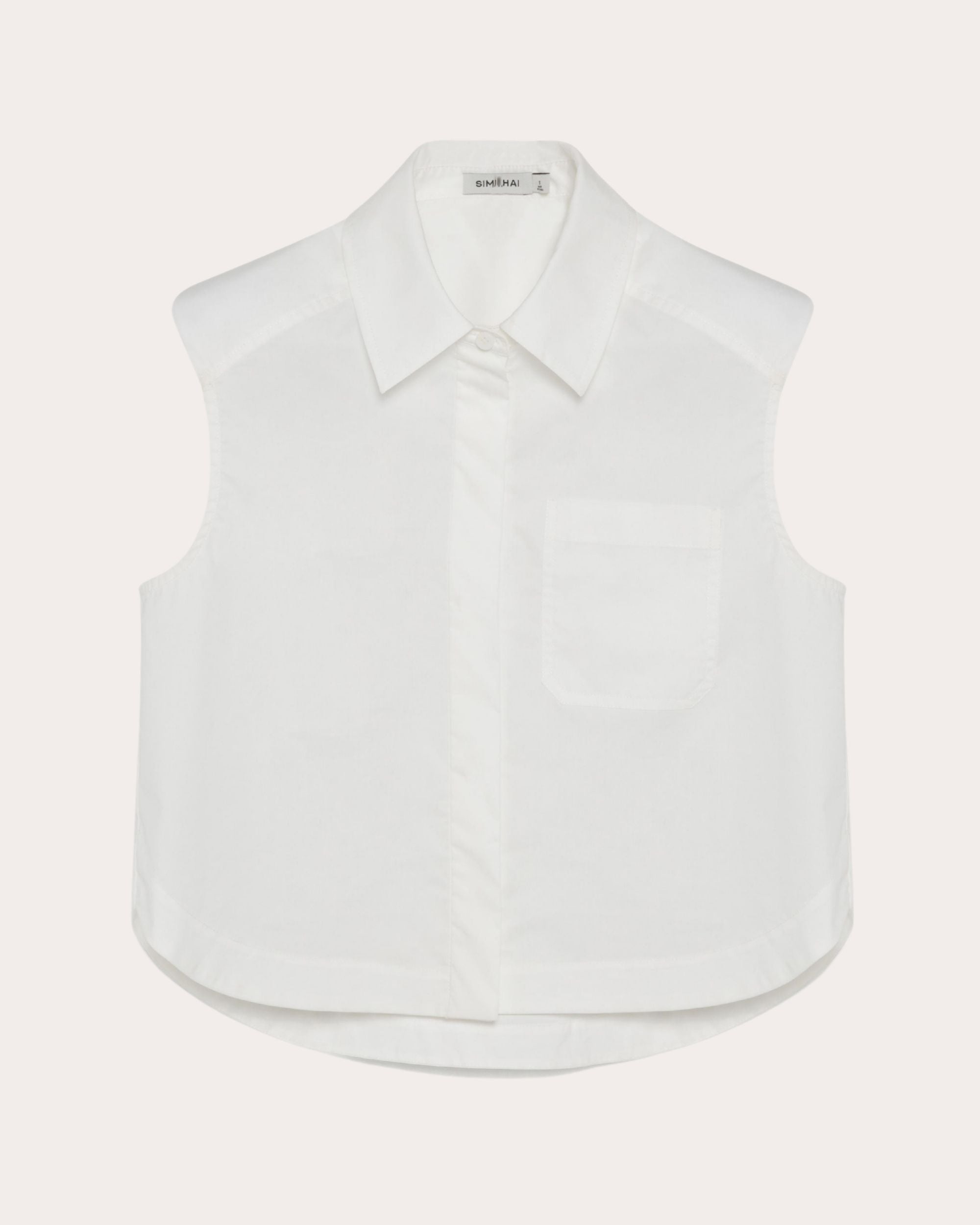 Winslow Poplin Cropped Sleeveless Shirt