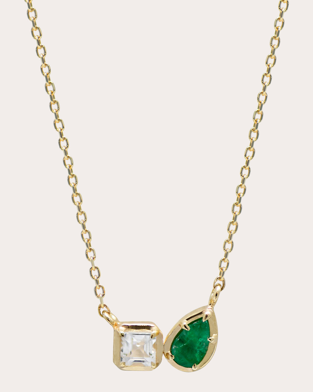 Topaz & Emerald Mélia Toi et Moi Necklace