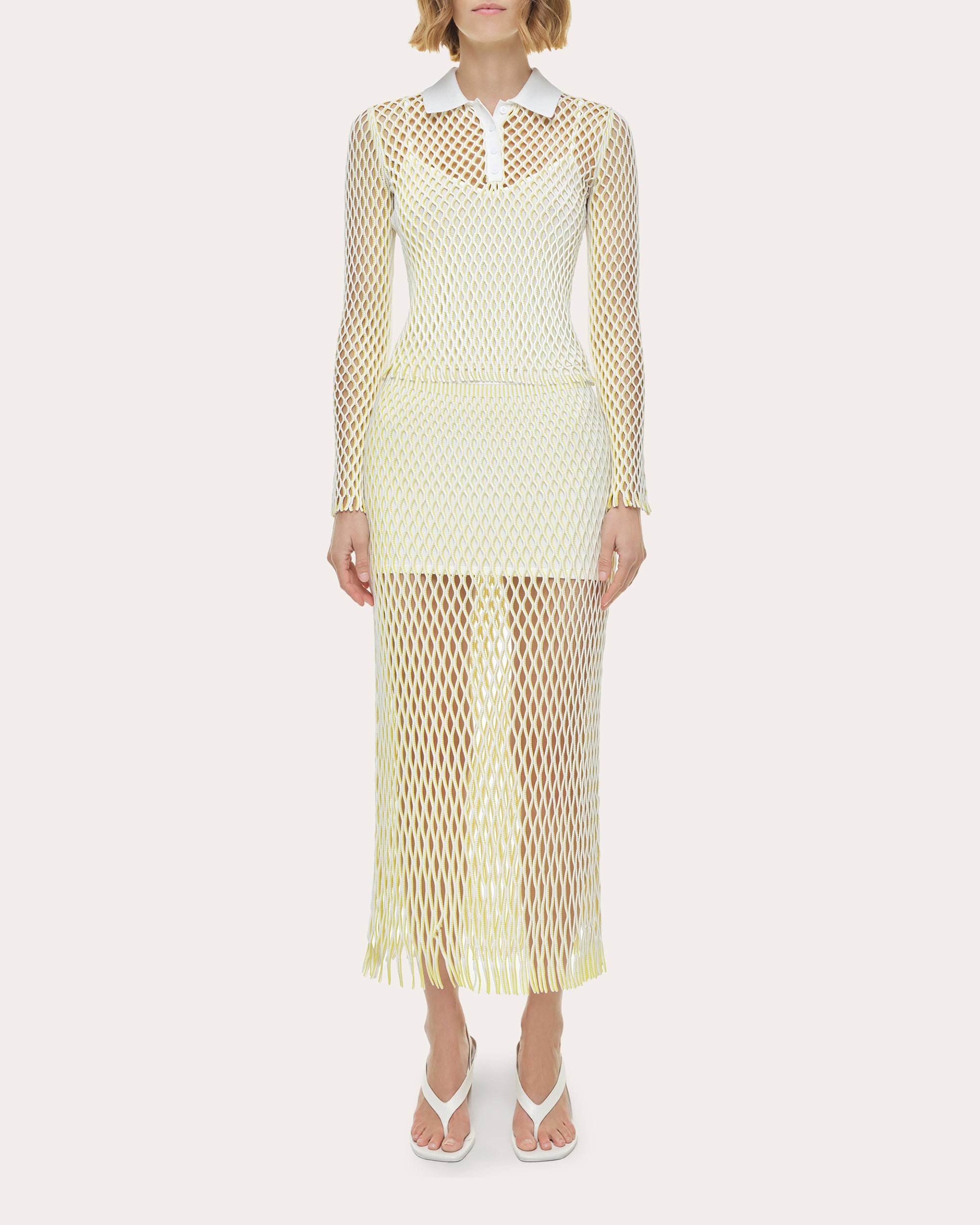 Petra Openwork Knit Polo