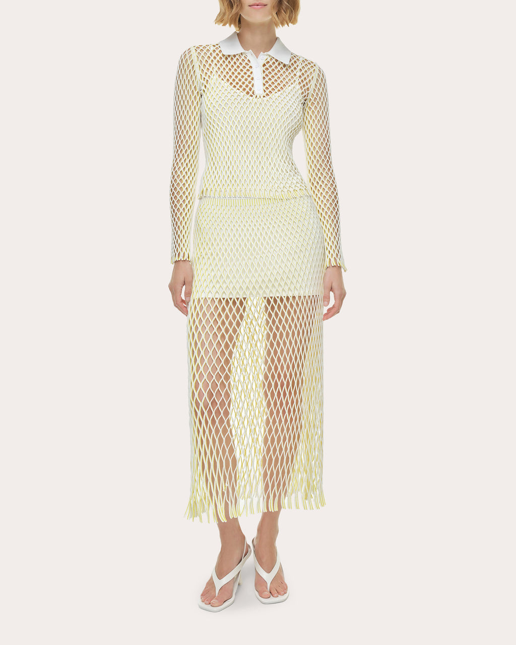 Petra Openwork Knit Polo