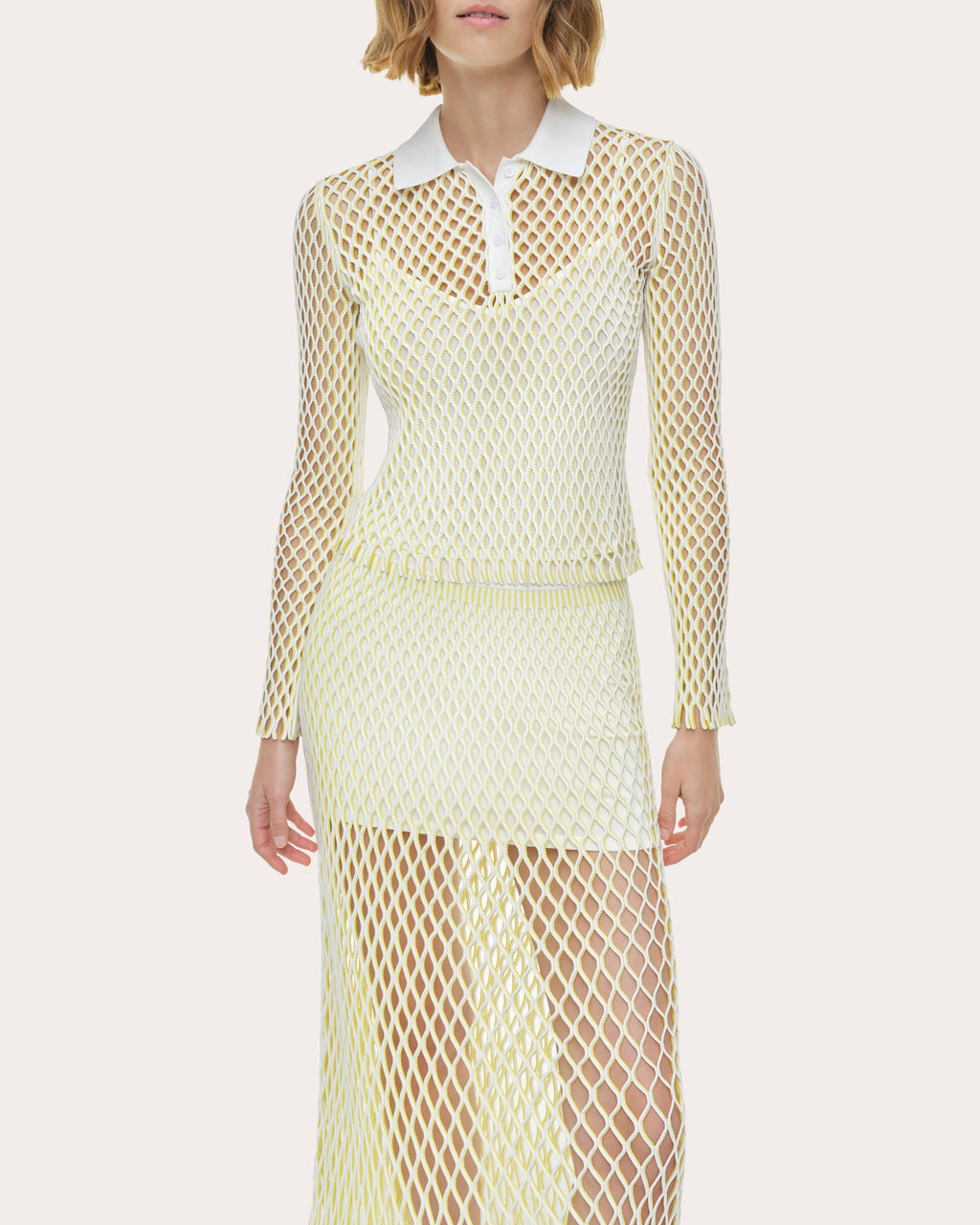 Petra Openwork Knit Polo