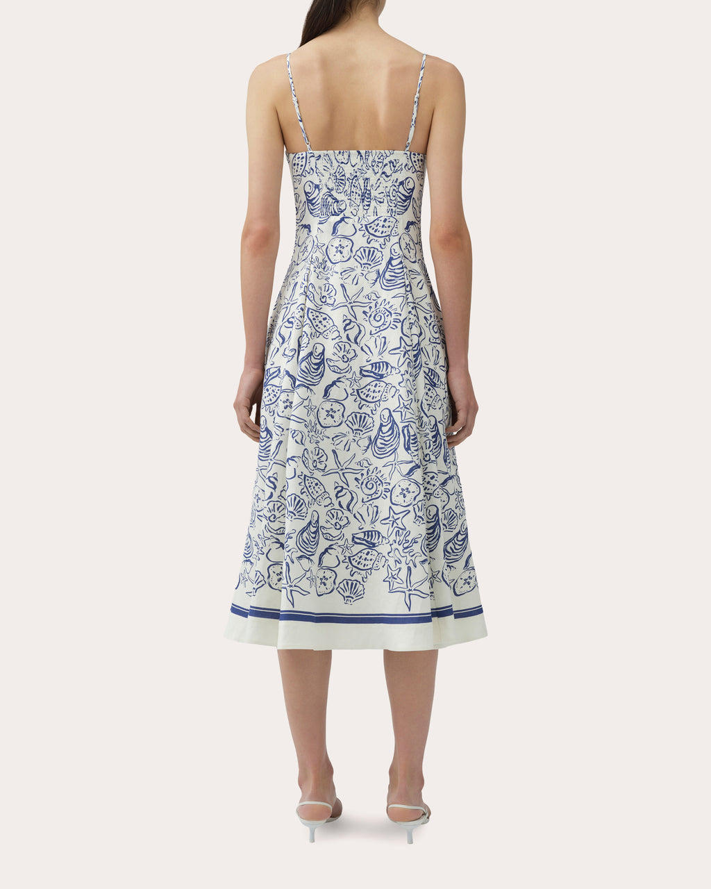 Analise Seashell Linen Bustier Midi Dress
