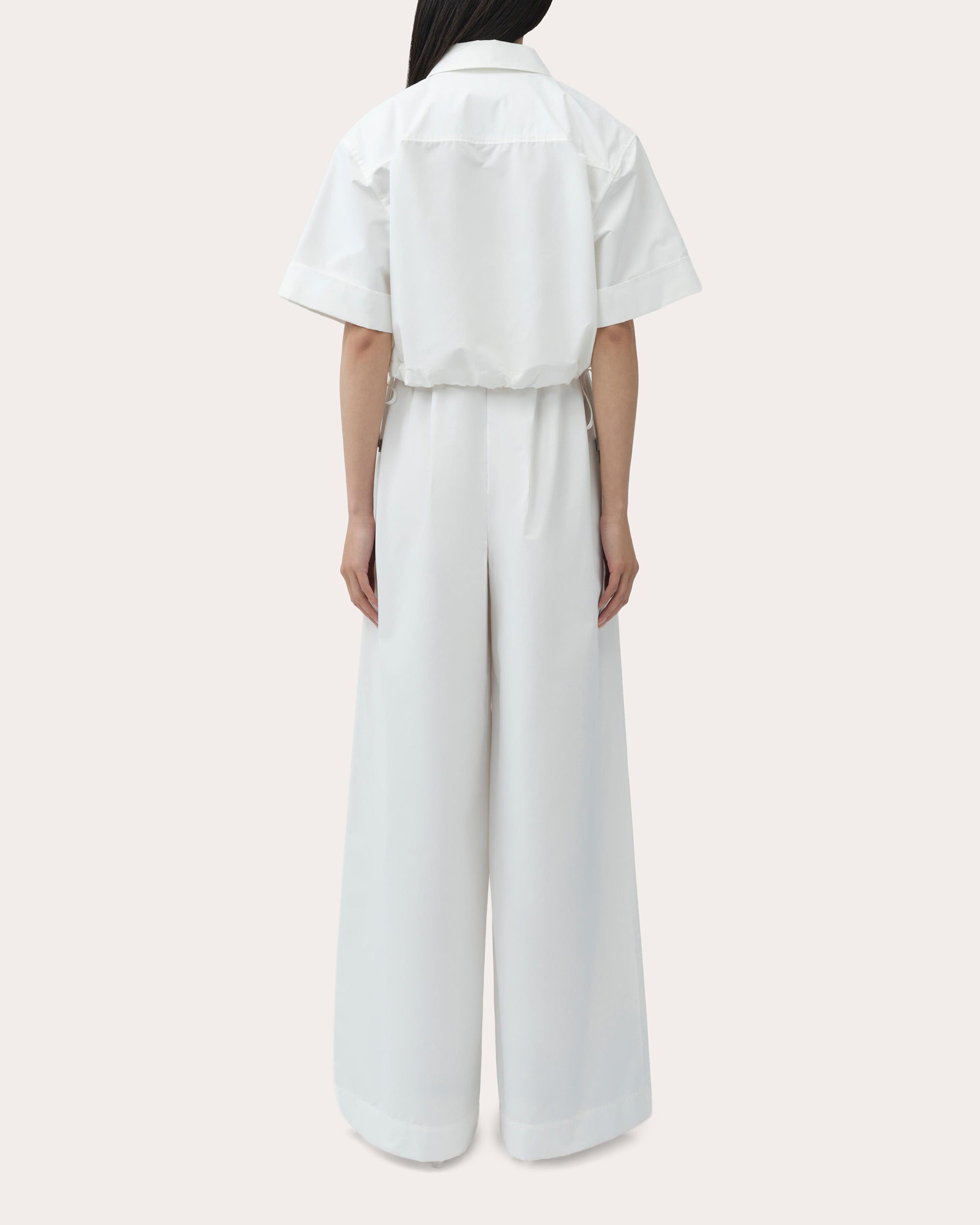 Ryett Cotton Faille Cropped Button-Up