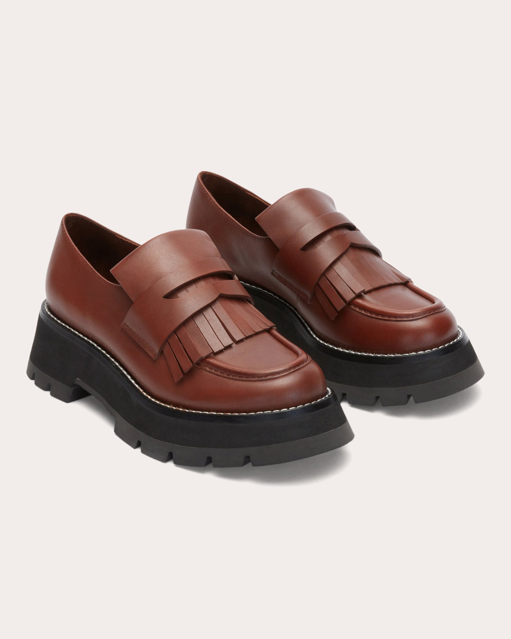 Kate Tasseled Leather Platform Lug Loafer