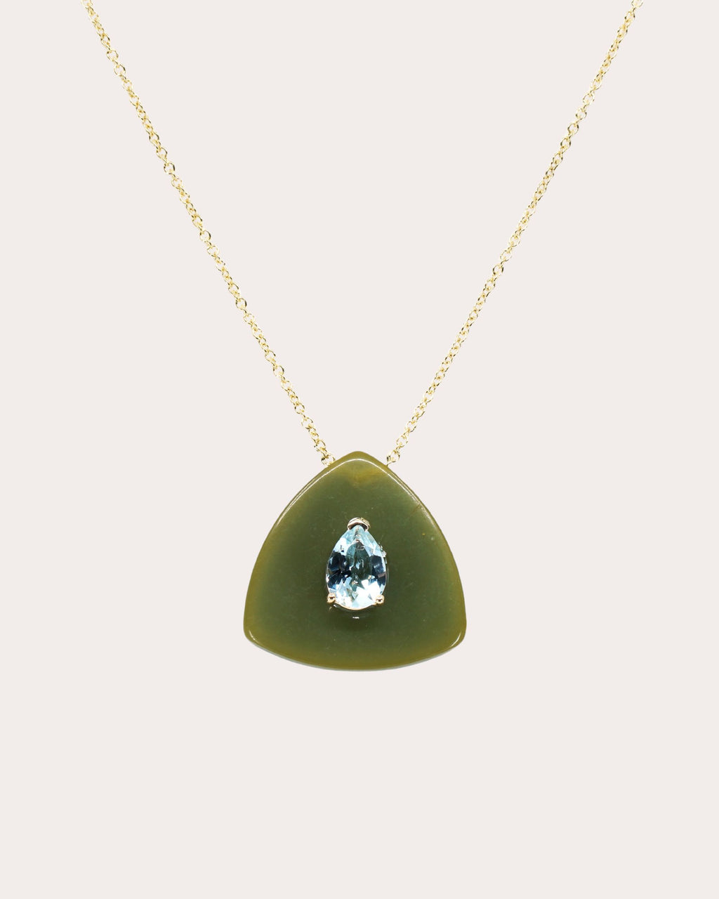 Aquamarine & Bakelite 14k Gold Eden Pendant Necklace