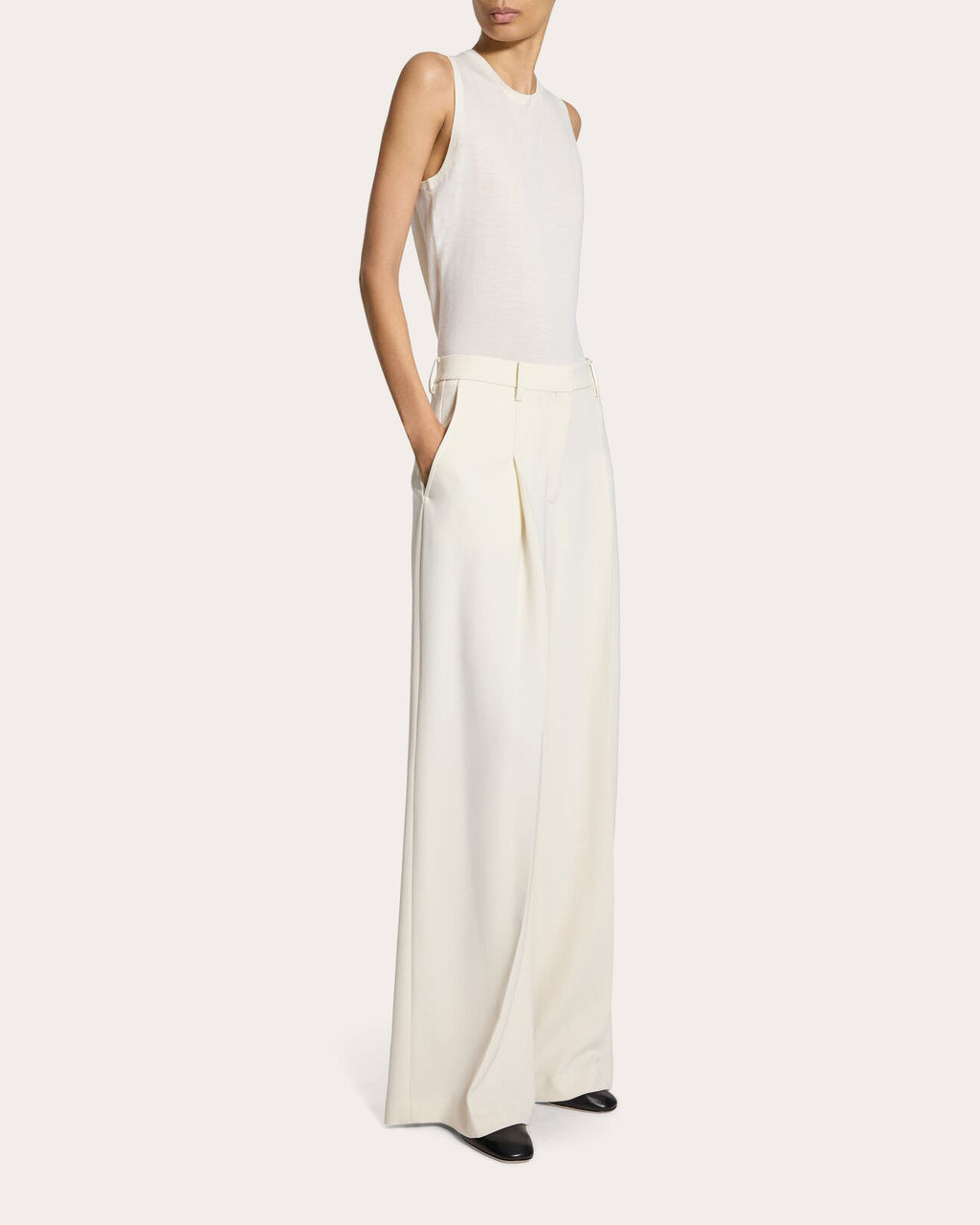 Admiral Crepe Pleated Wide-Leg Trousers