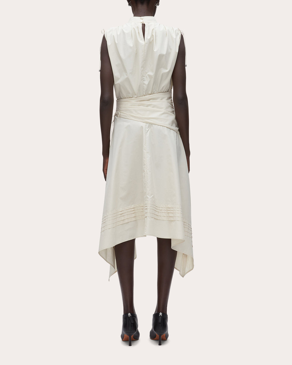 Cotton Poplin Ruched Handkerchief Dress
