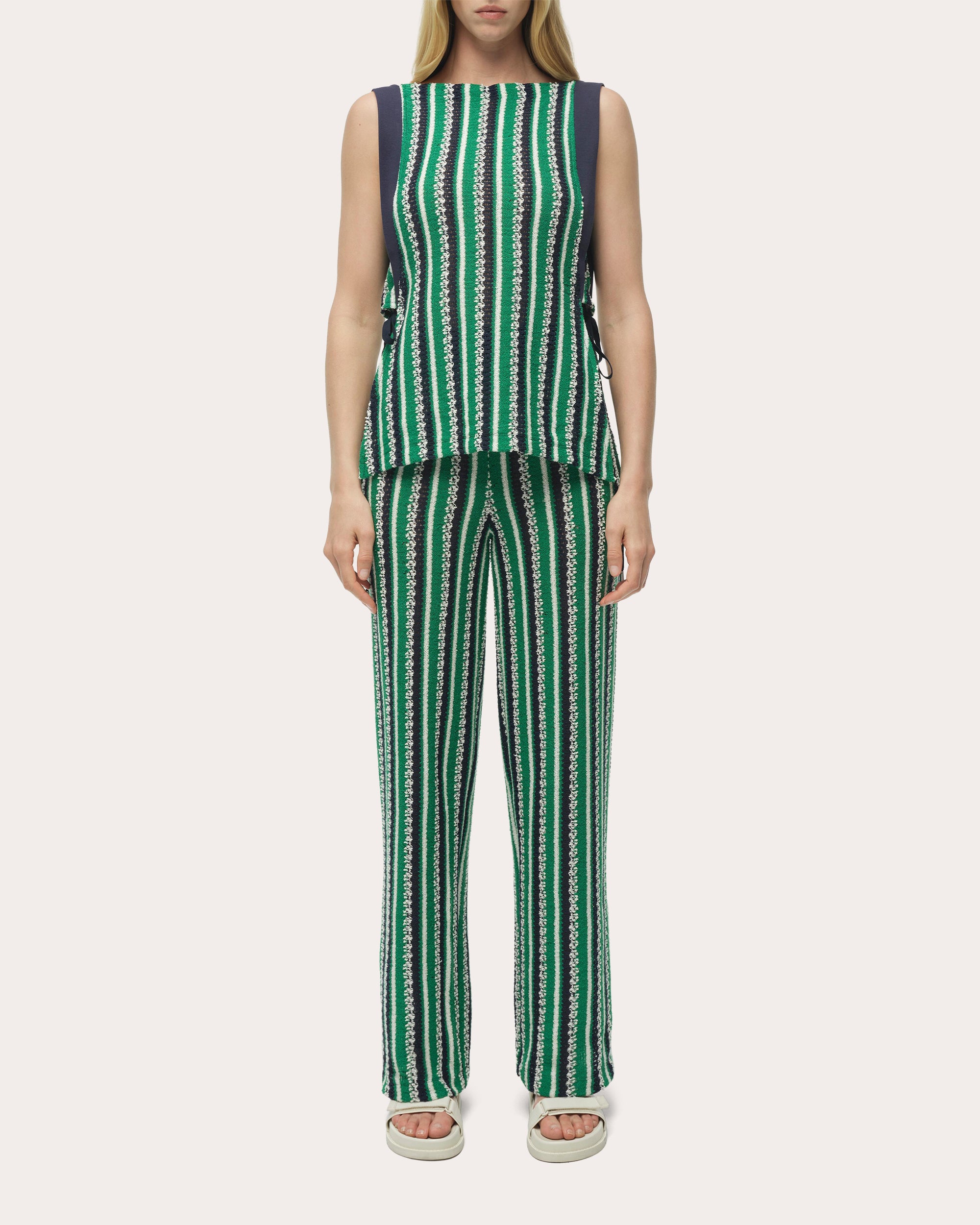 Brenner Stripe Knit Straight-Leg Pants
