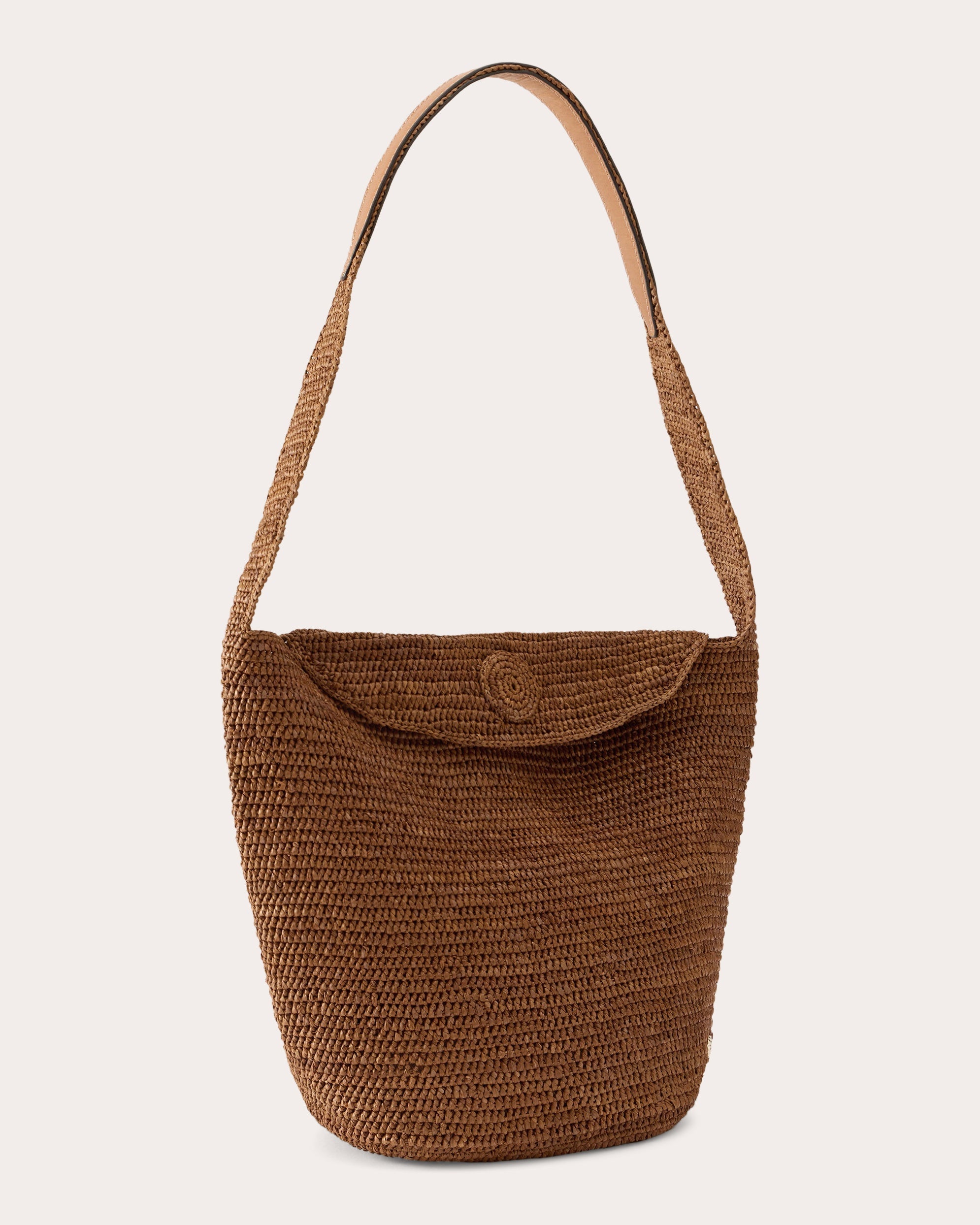 Yala Crocheted Raffia Drawstring Sac Bag