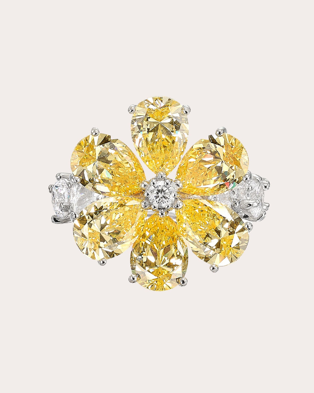Marguerite 18K Gold and Rhodium Vermeil Lab-Grown Diamond Daisy Ring