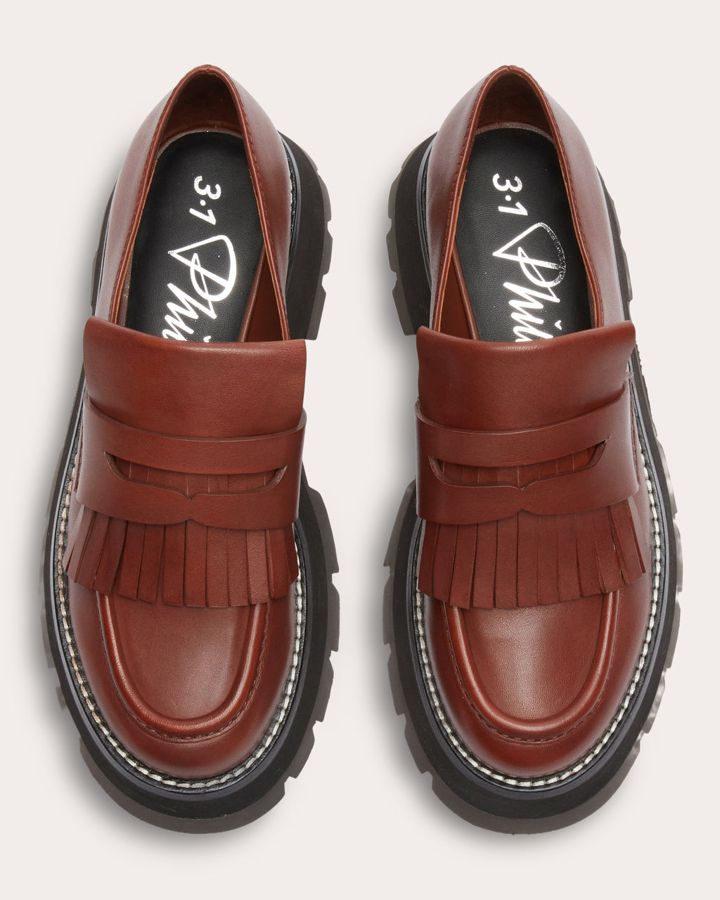 Kate Tasseled Leather Platform Lug Loafer