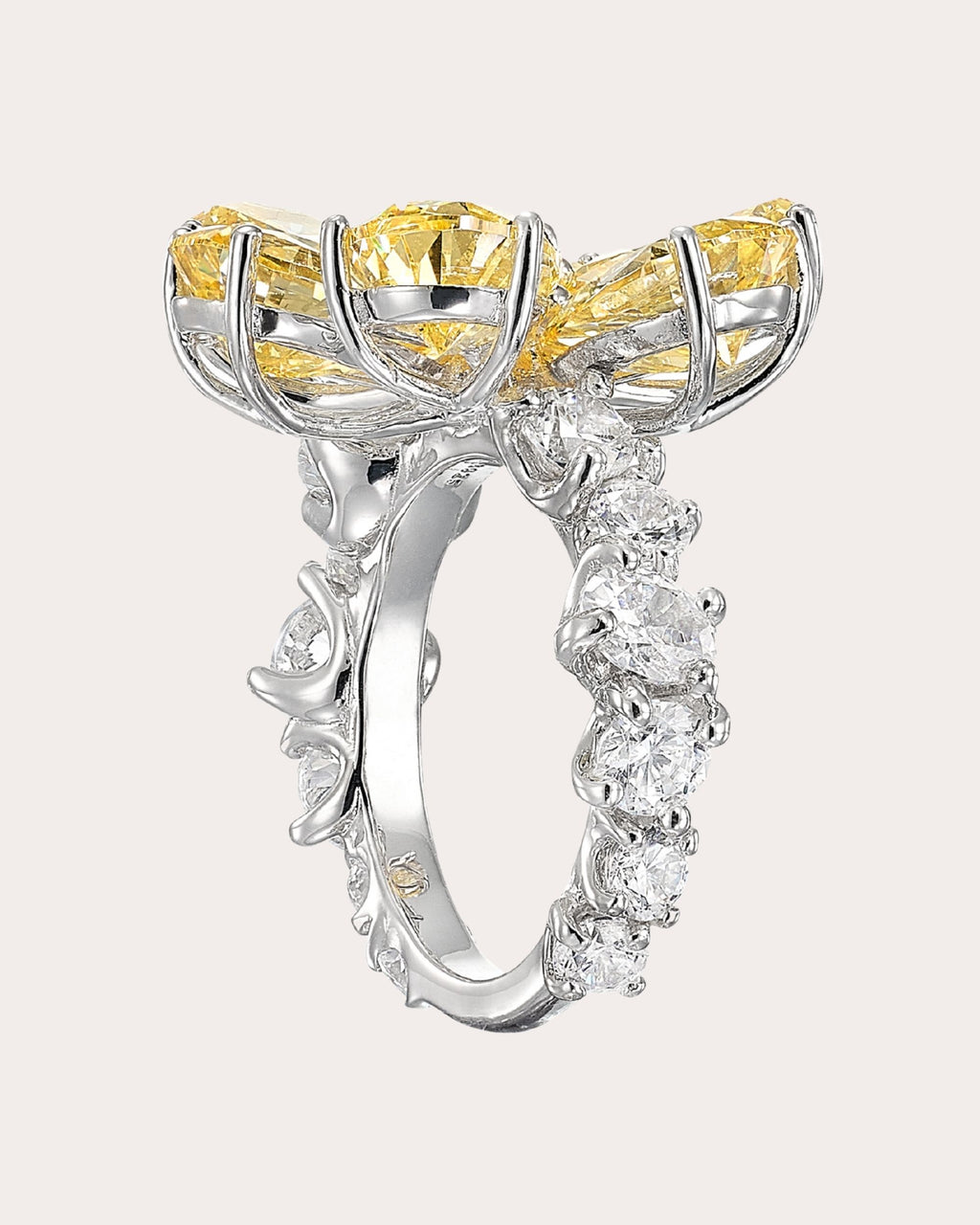 Marguerite 18K Gold and Rhodium Vermeil Lab-Grown Diamond Daisy Ring