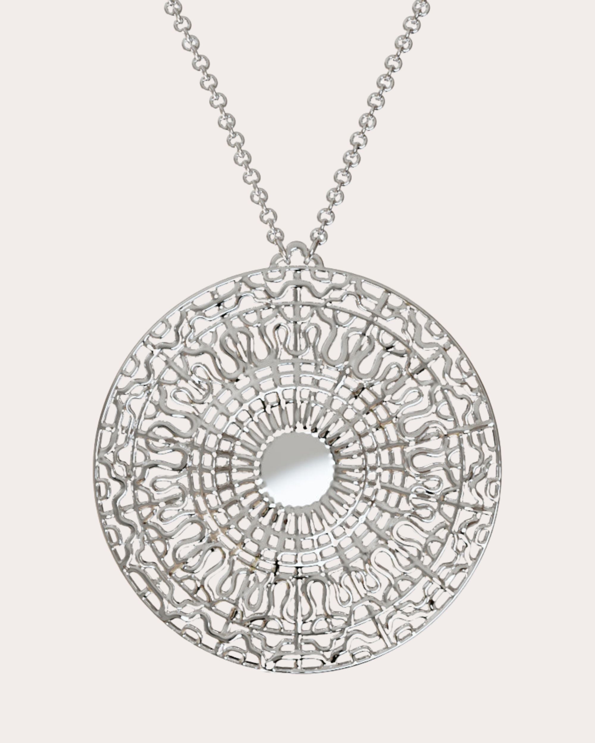 14k White Gold 528Hz Pendant Necklace