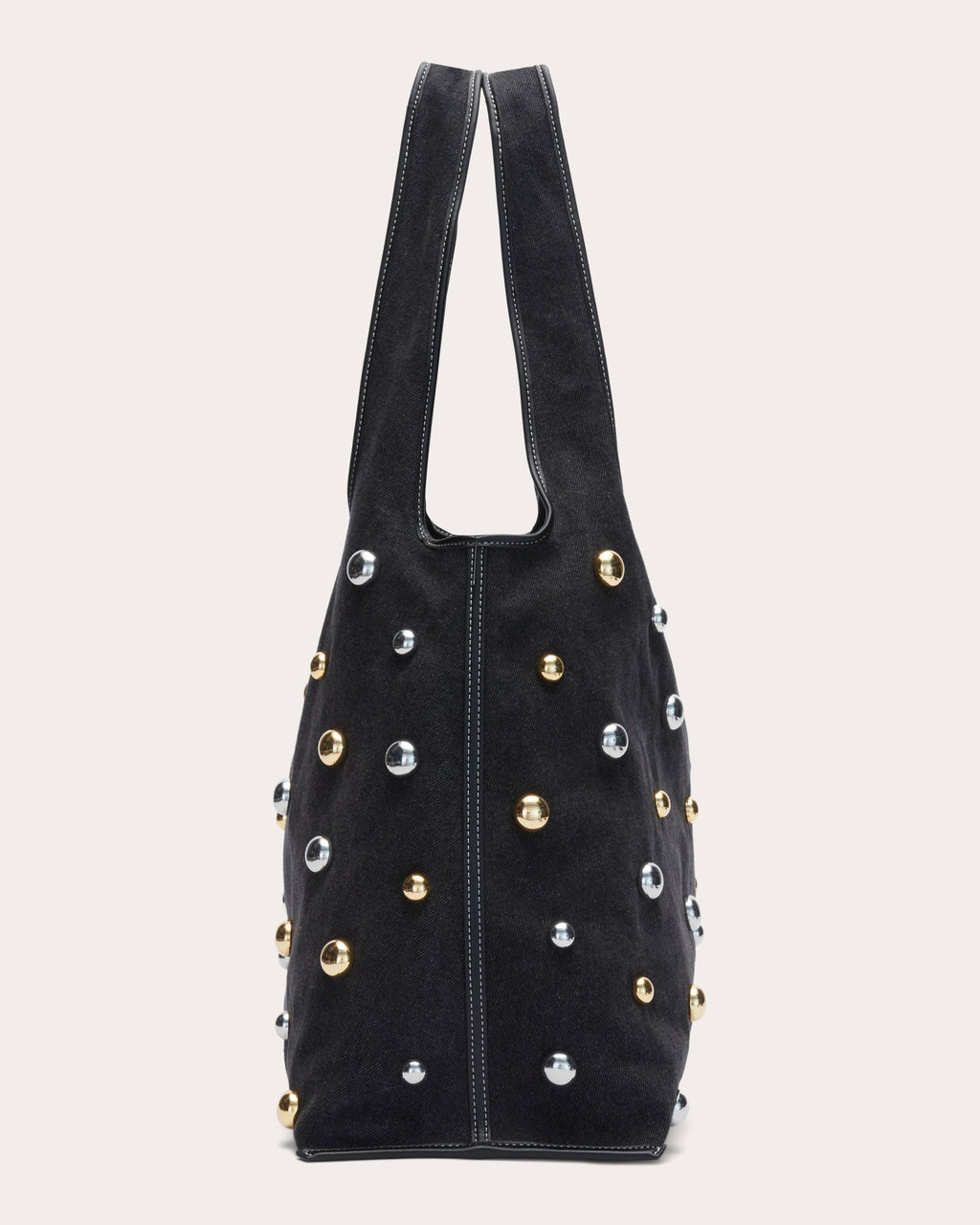 Studded Denim Market Tote