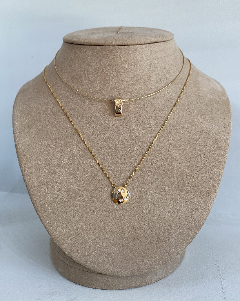 Diamond Mosaic Mini MéLange Wire Pendant Necklace