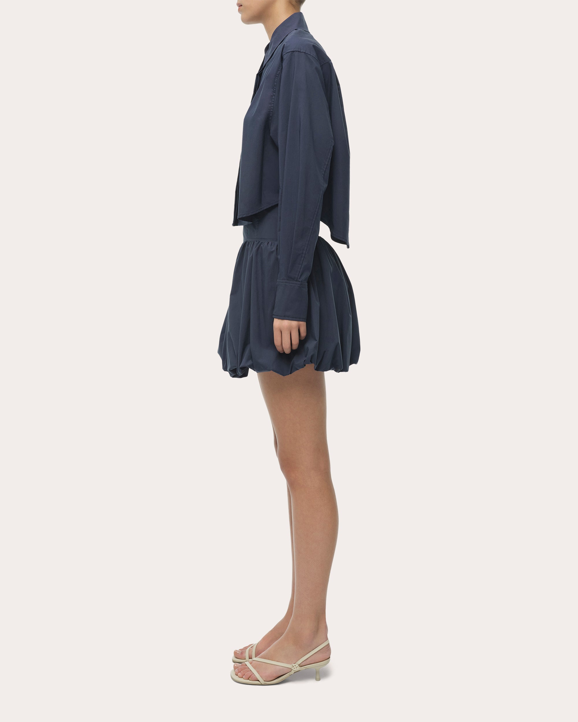 Pippa Poplin Gathered Bubble Mini Skirt