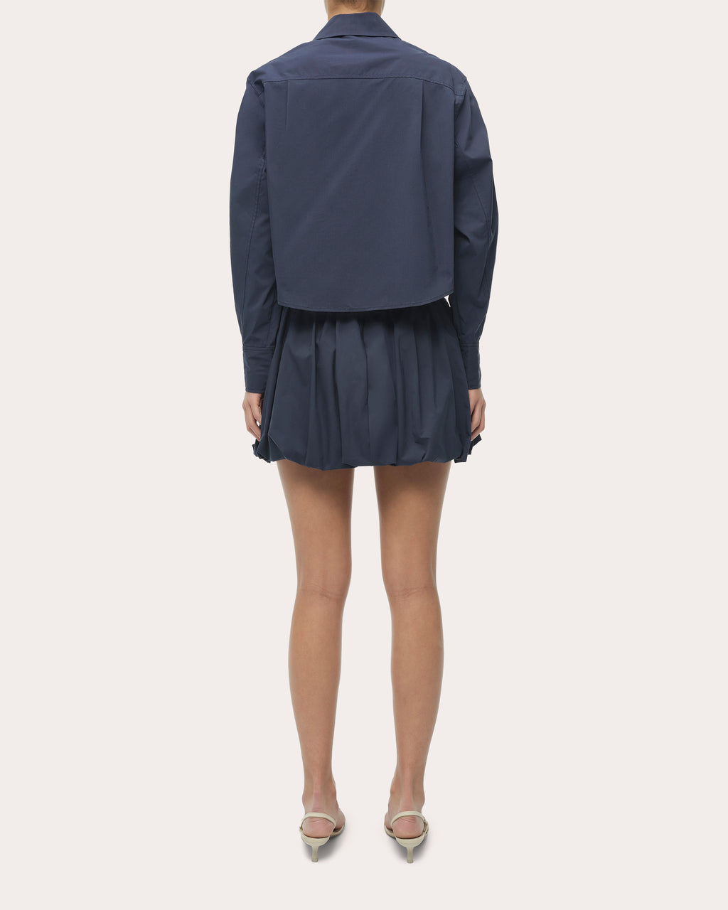 Pippa Poplin Gathered Bubble Mini Skirt