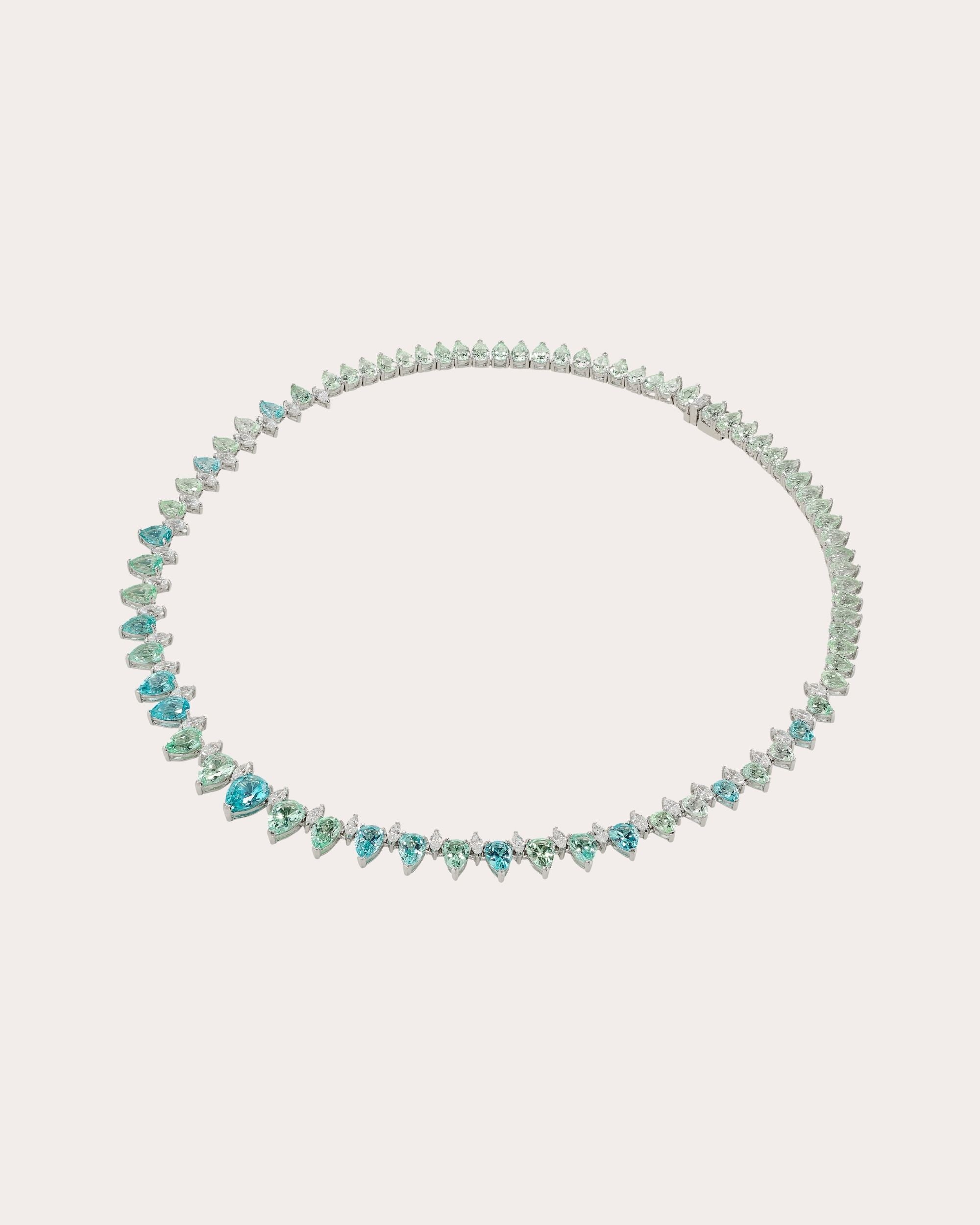 Diamond & Sapphire Ocean Necklace